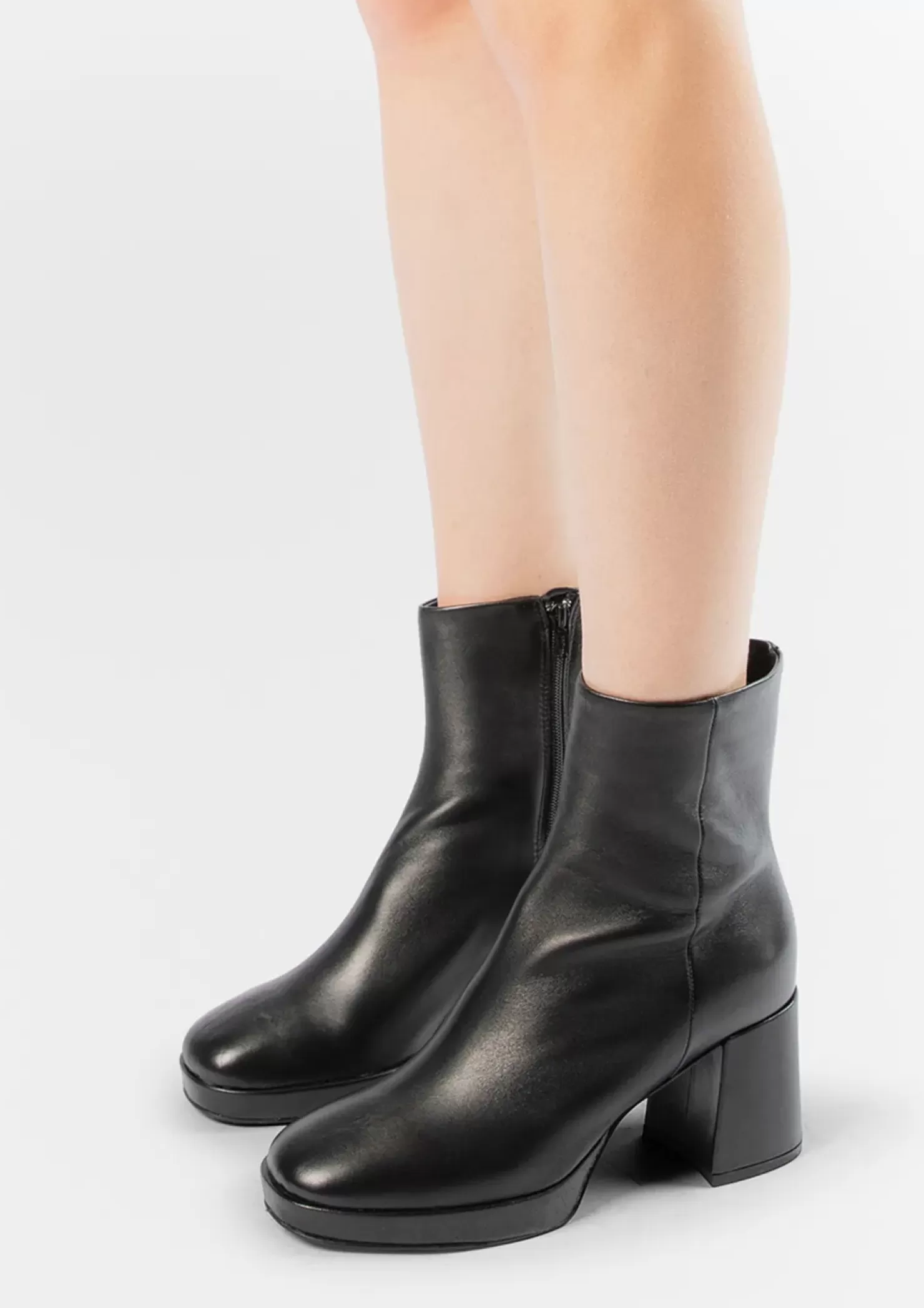 Cheap Ankle Boots With Cuban Heel - Black Women Ankle Boots