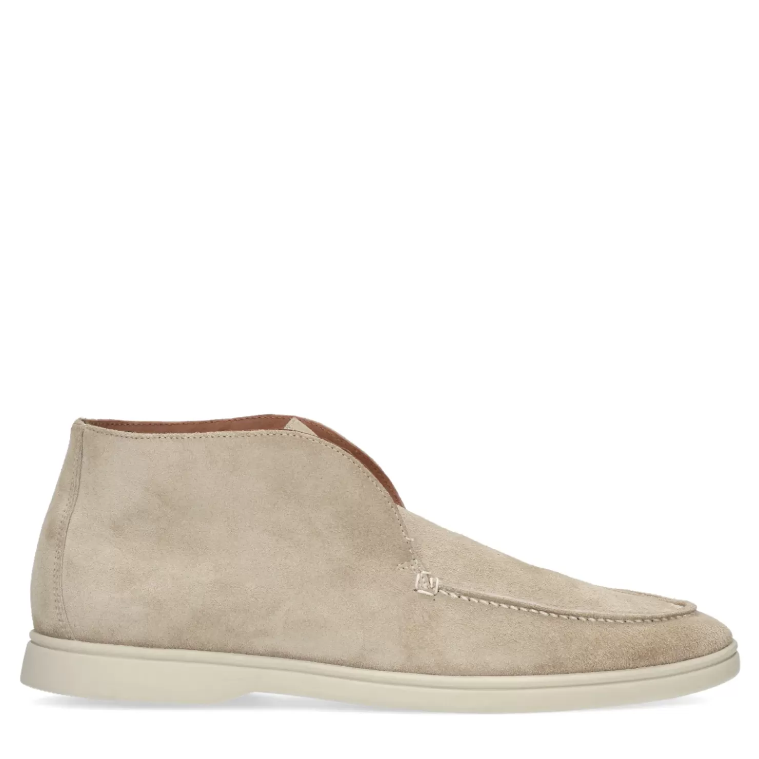 Cheap Beige High Suede Loafers Men Moccasins