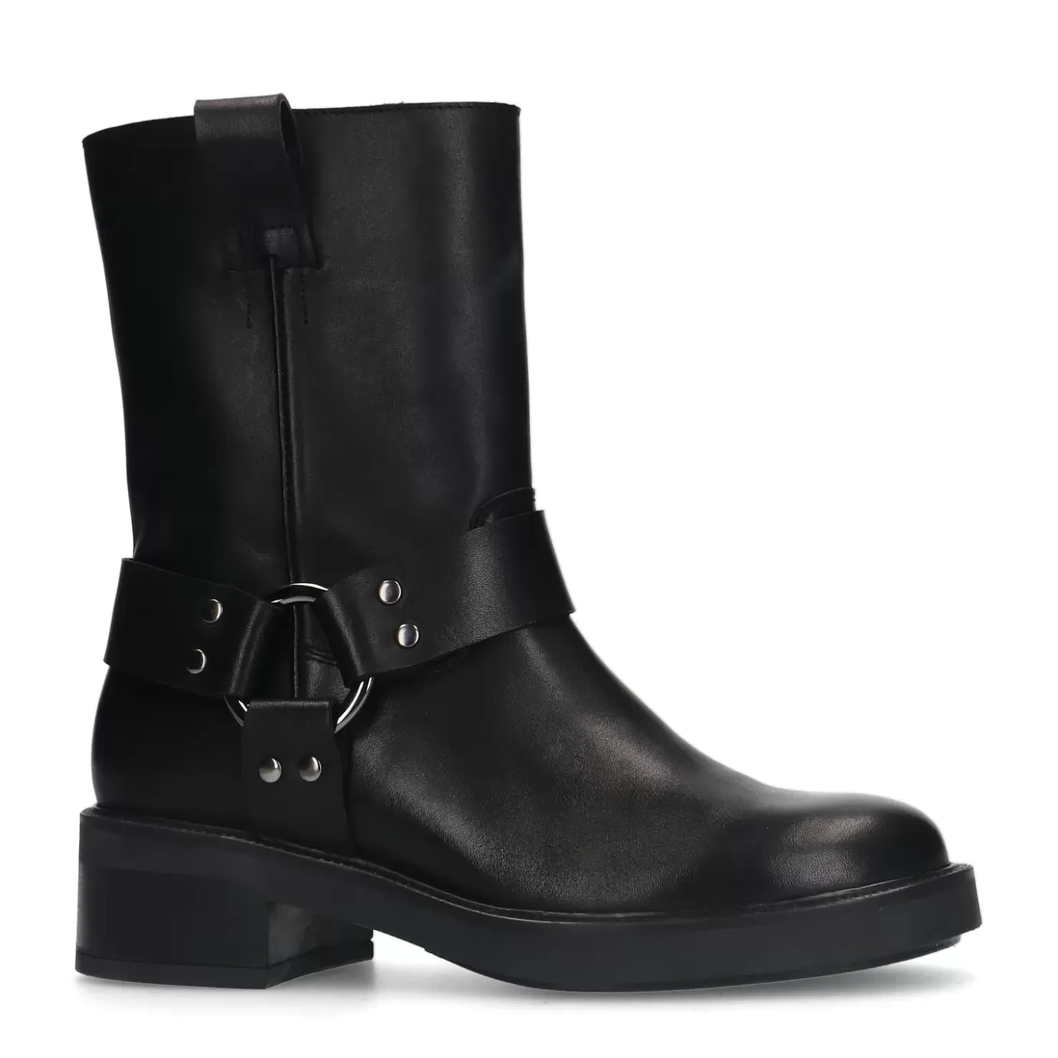 Best Biker Boots With Buckle - Black Women Ankle Boots