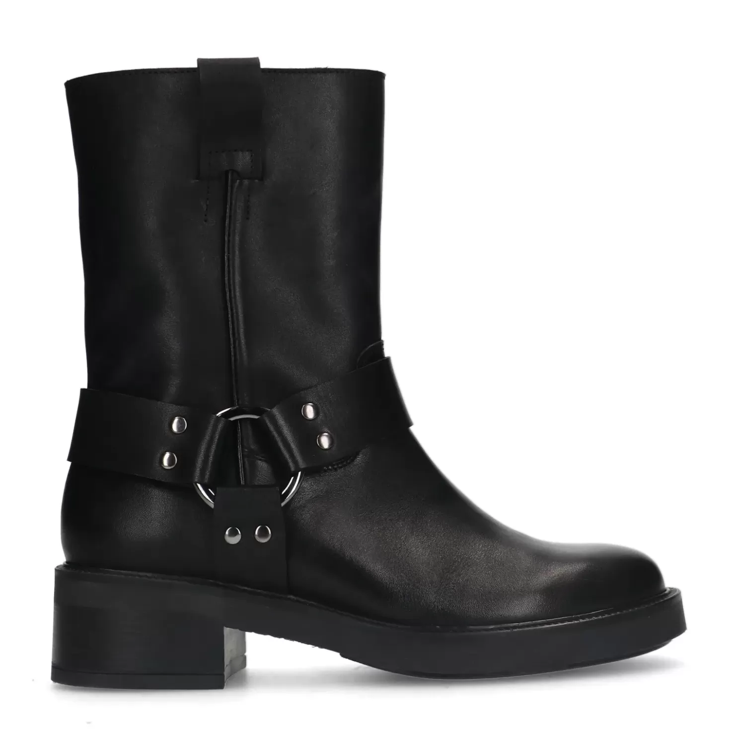 Best Biker Boots With Buckle - Black Women Ankle Boots