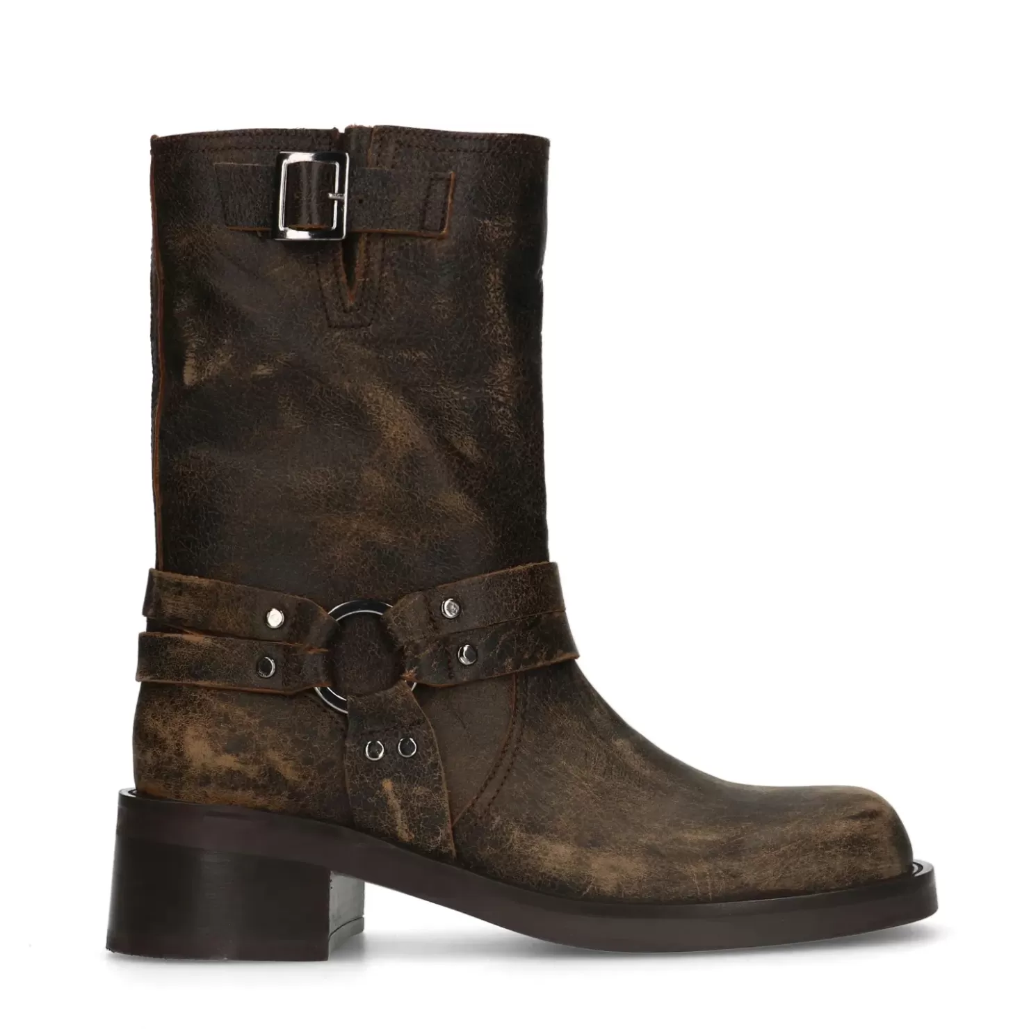 Best Sale Biker Boots With Details - Brown Delave Women Ankle Boots