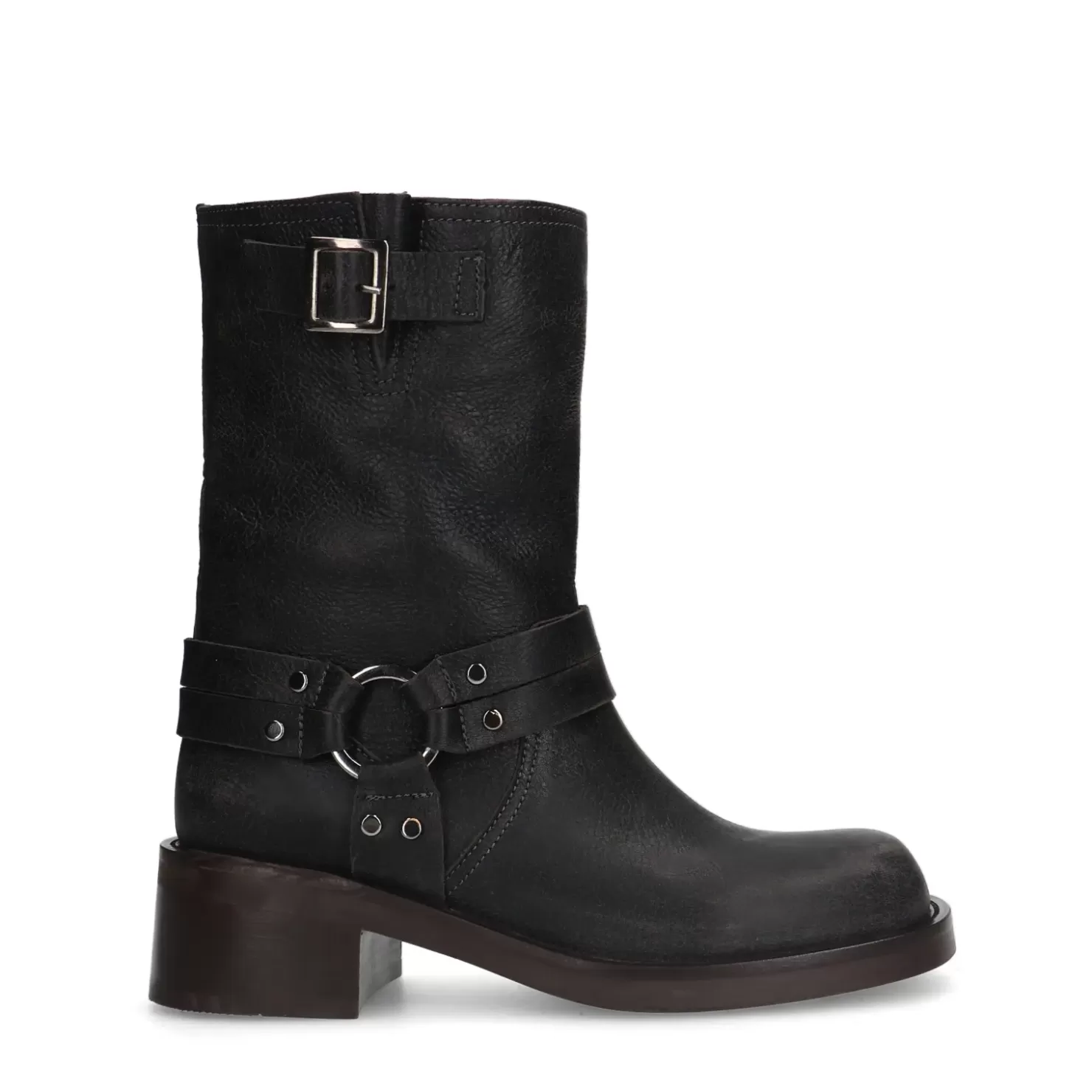 Best Sale Biker Boots With Details - Gray Women Ankle Boots