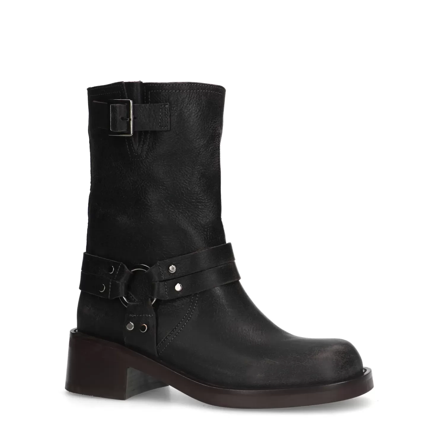 Best Sale Biker Boots With Details - Gray Women Ankle Boots