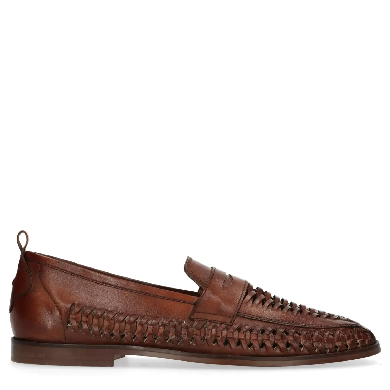 Store Braided Leather Slip-Ons - Brown Men Moccasins