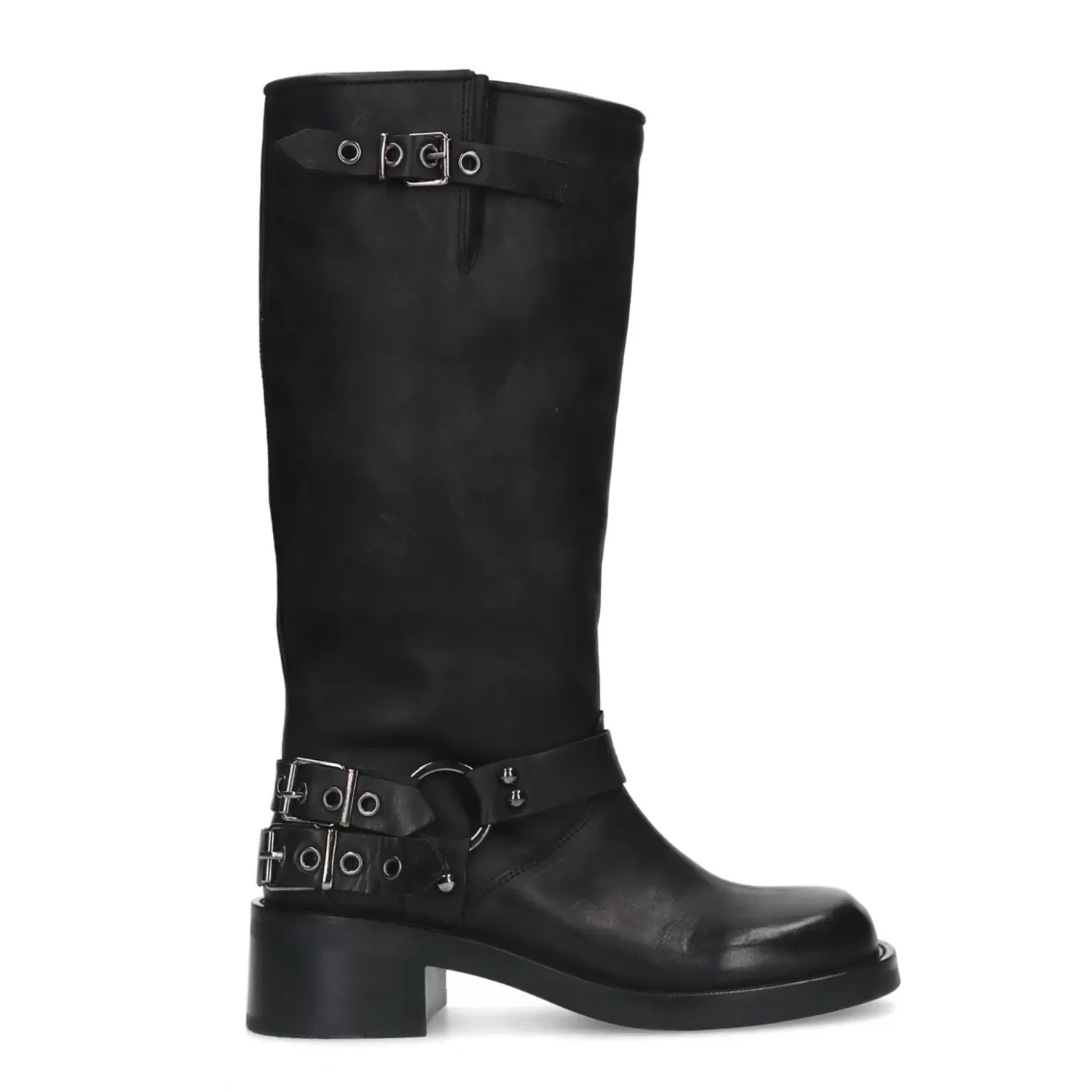 New Buckled Biker Boots - Black Women Ankle Boots