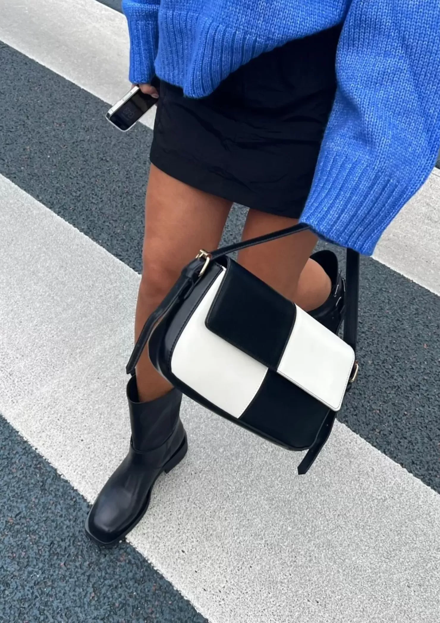 Cheap Checkered Print Handbag - Black Women Crossbody Bags