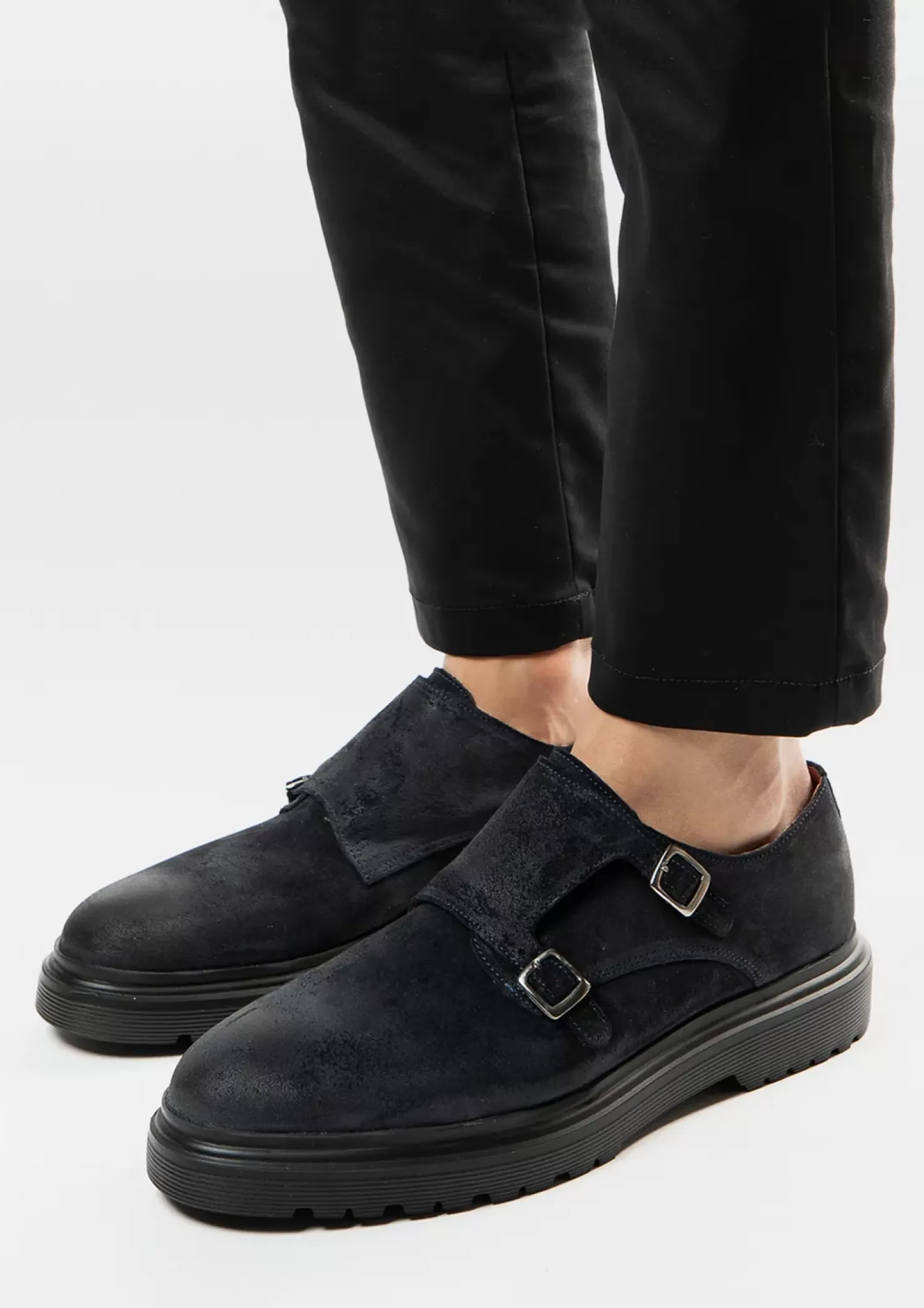 Best Sale Chunky Buckle Sneakers - Dark Blue Men Buckle Shoes