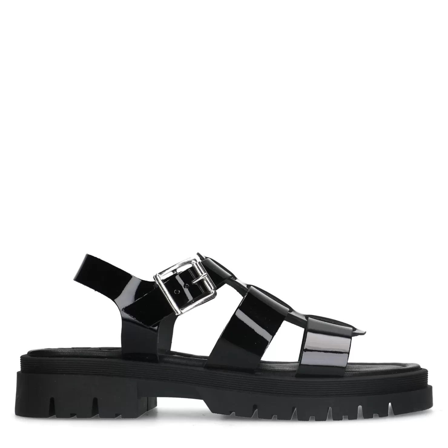 Cheap Chunky Leather Sandals - Black Women Sandals