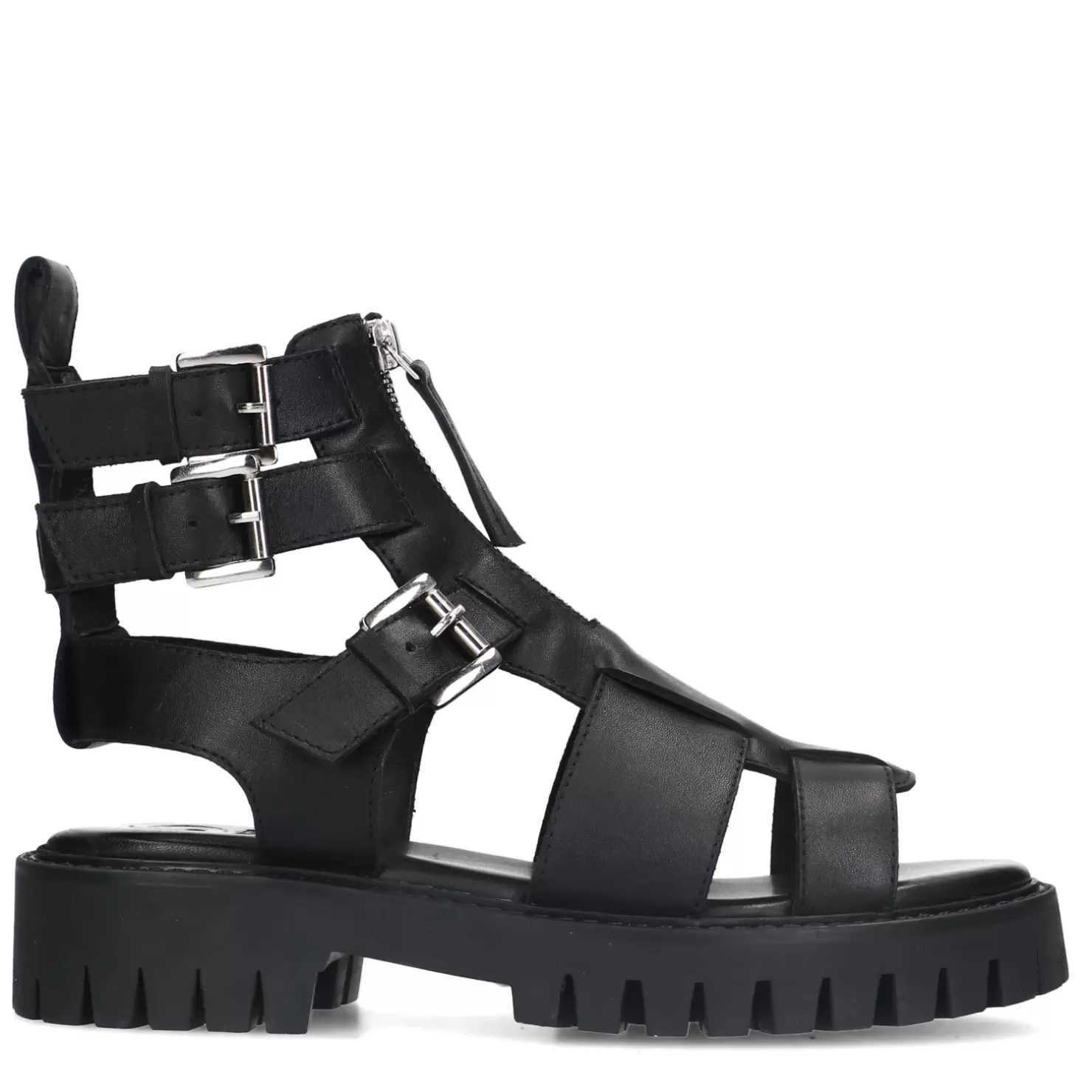 Clearance Chunky Leather Sandals - Black Women Sandals