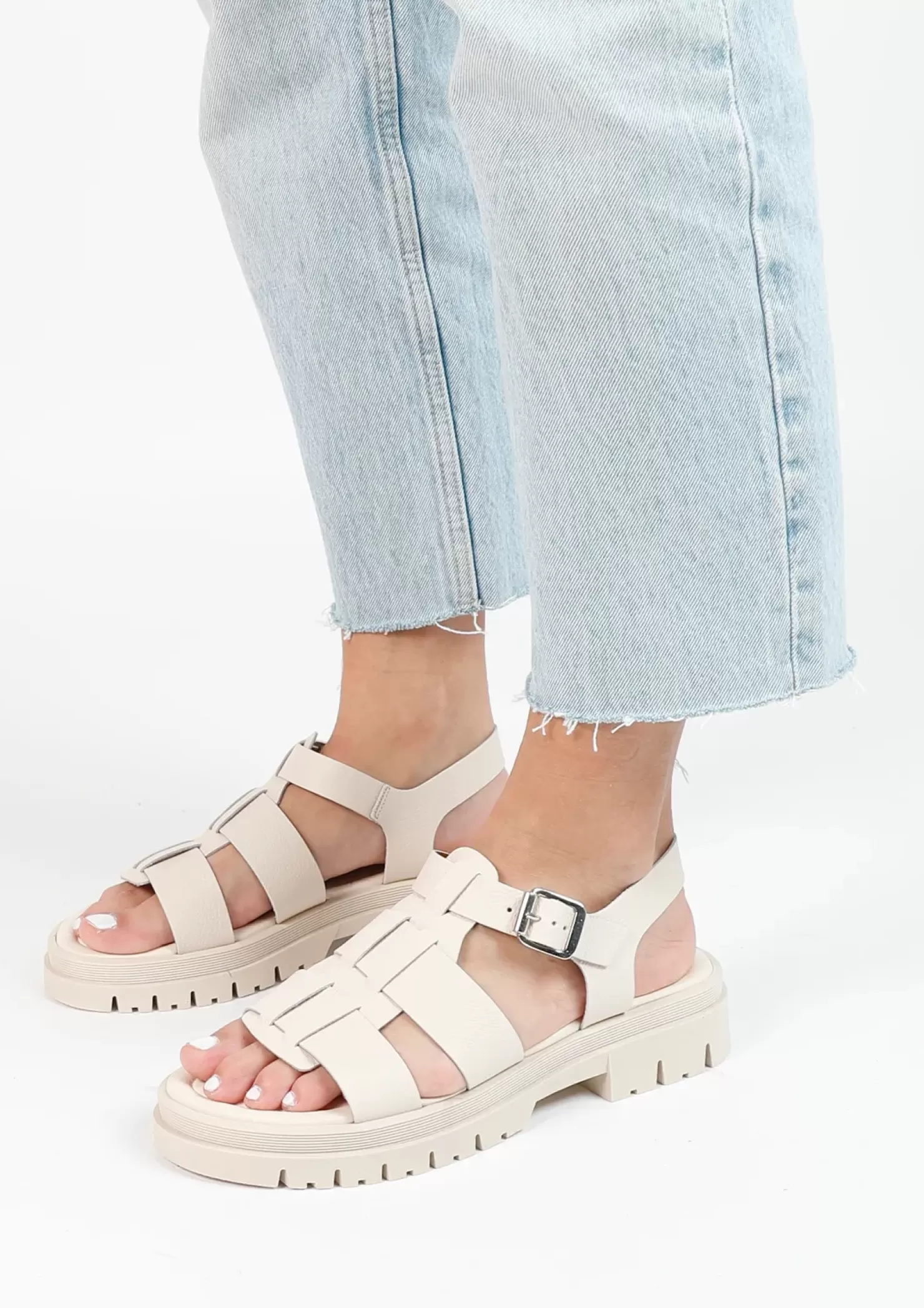 Shop Chunky Leather Sandals - Off-White Women Sandals