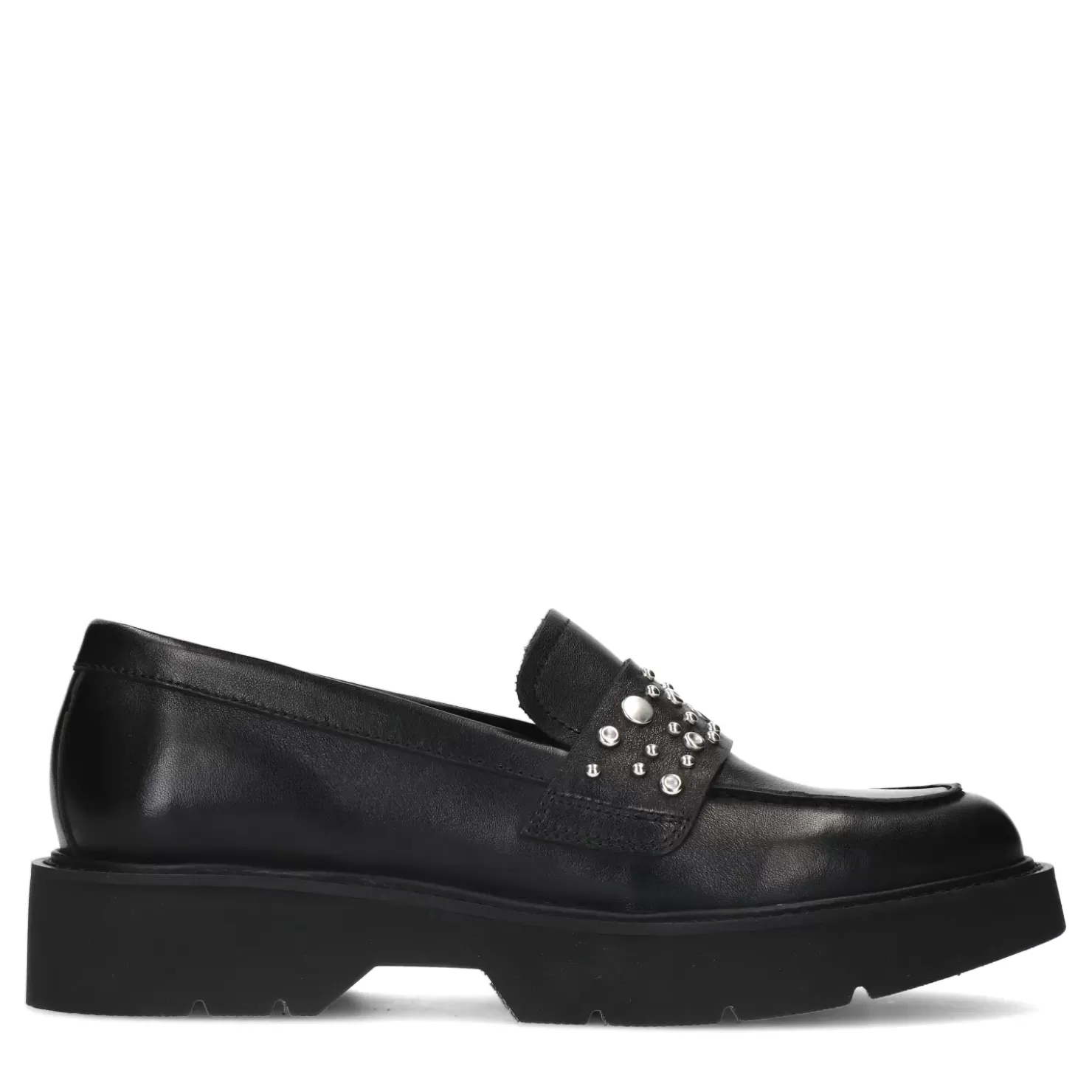 Store Chunky Loafers With Studs - Black Women Moccasins