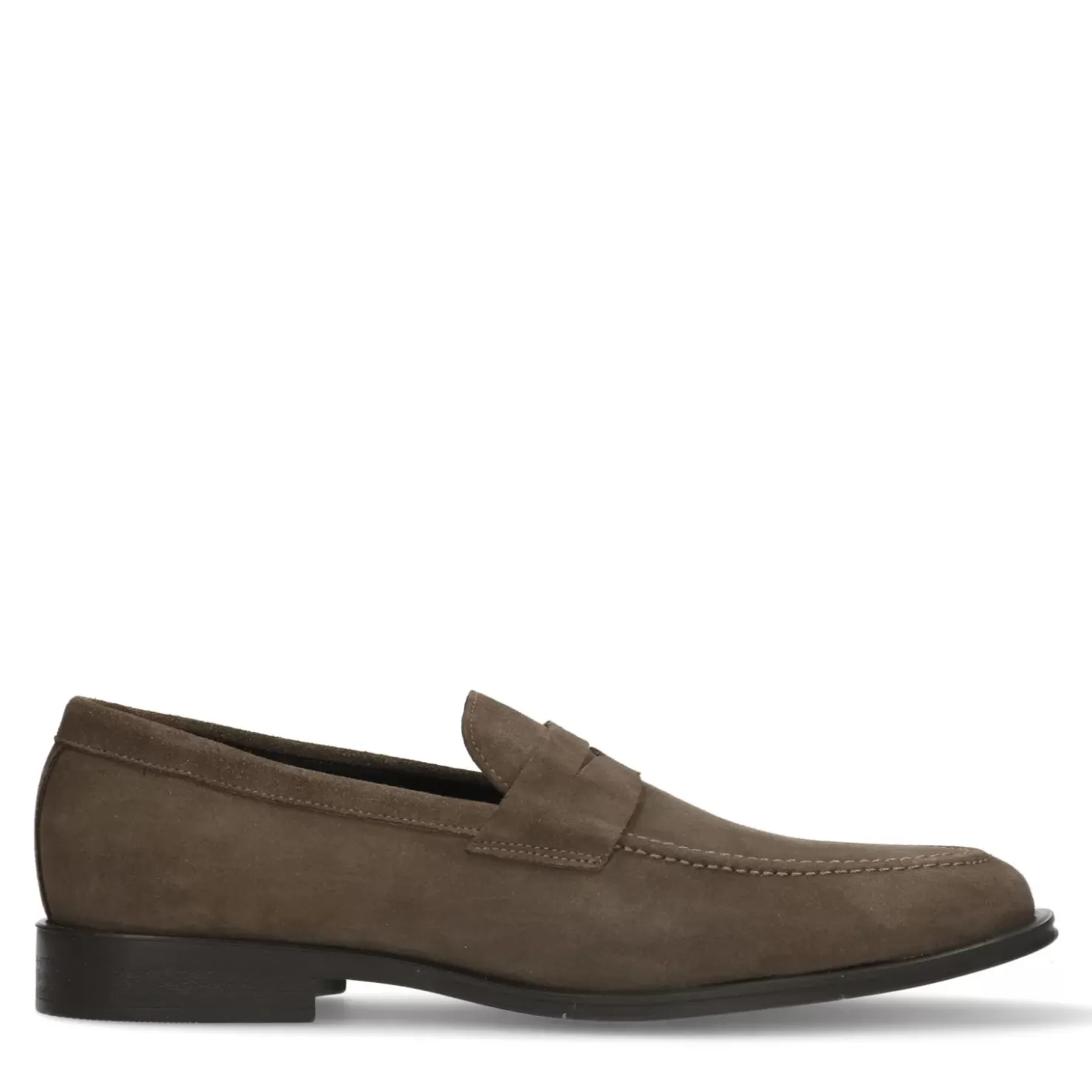 Outlet Classic Suede Loafers - Taupe Men Moccasins