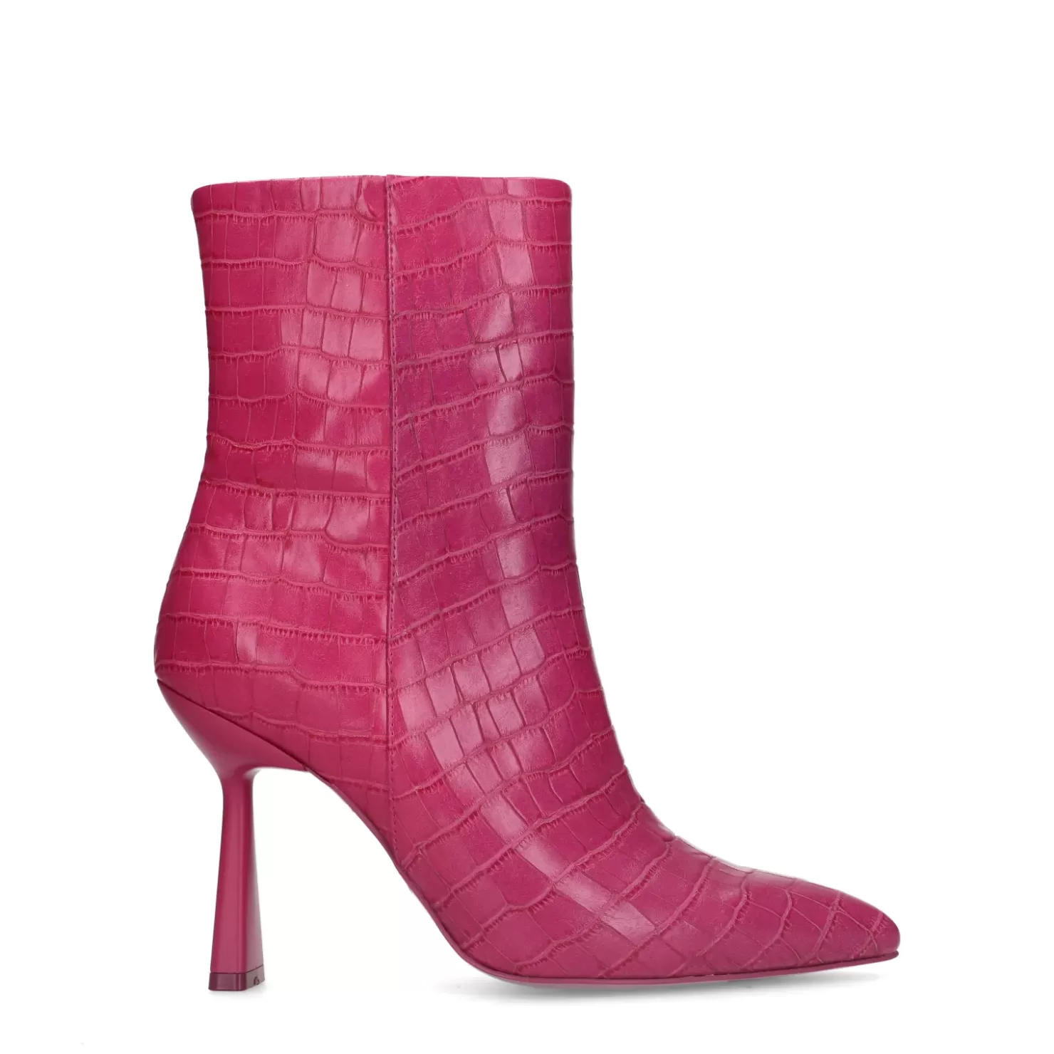 Outlet Croc Ankle Boots With Funnel Heel - Pink Women Ankle Boots