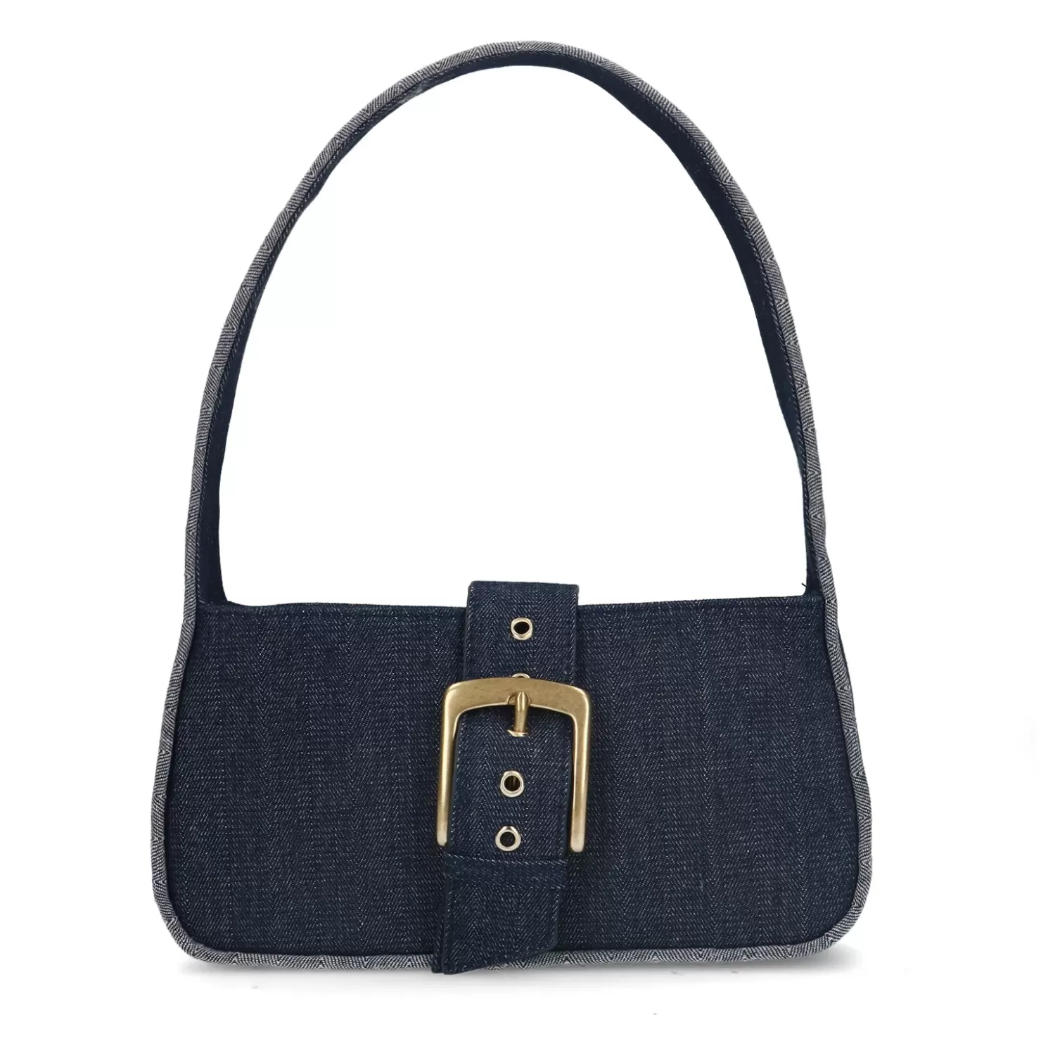 Flash Sale Denim Shoulder Bag With Buckle - Dark Blue Women Crossbody Bags