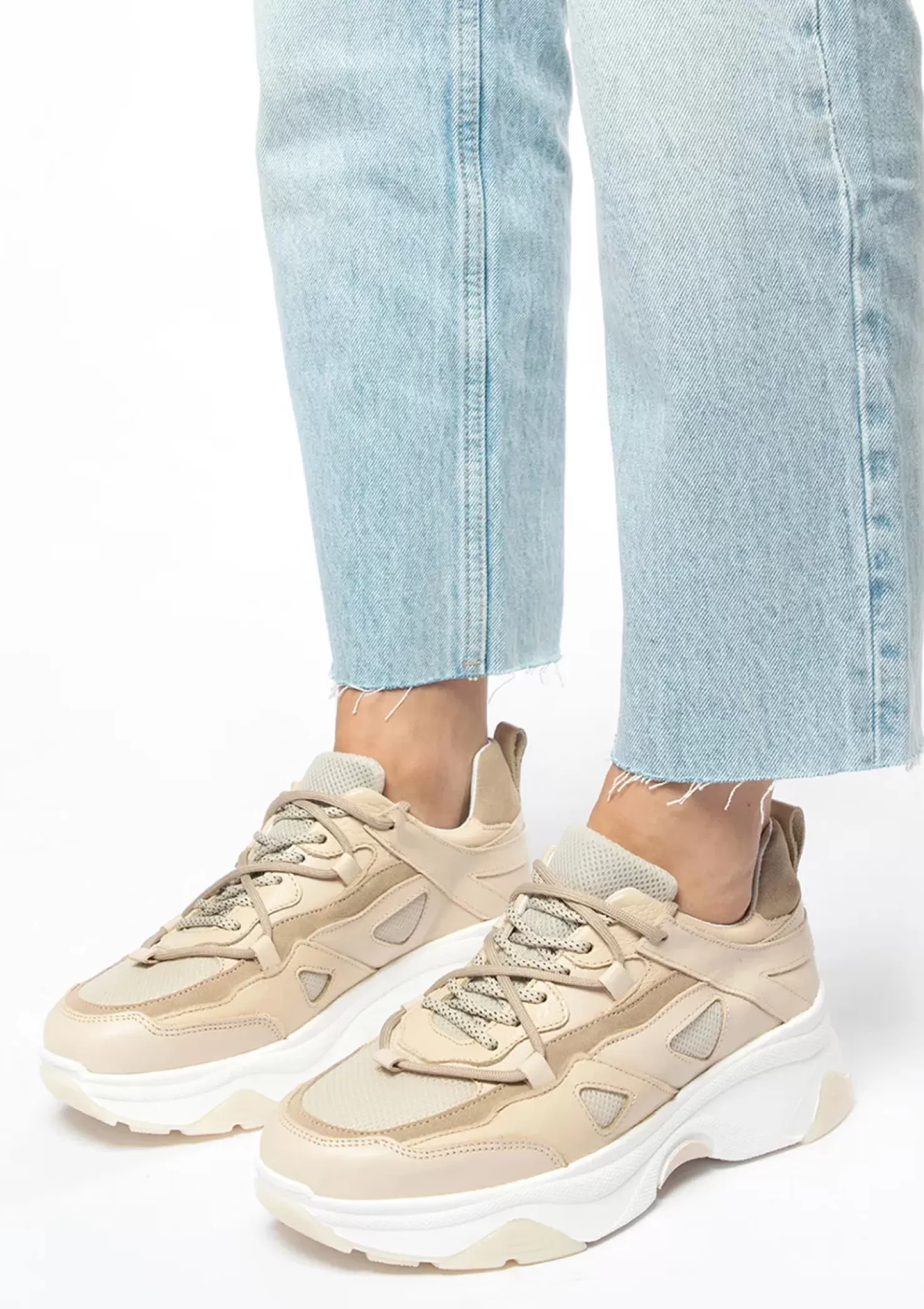 Store Double Lace Sneakers - Beige Women Sneakers