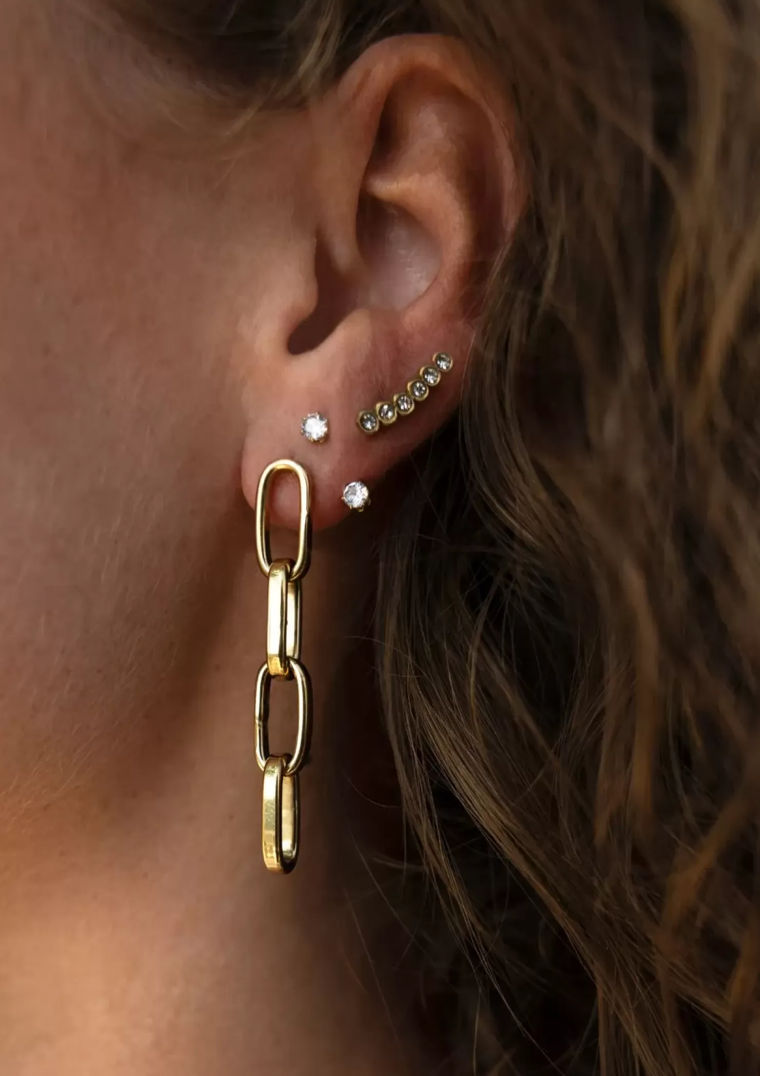 Cheap Drop Link Earrings - Gold Women Jewelry