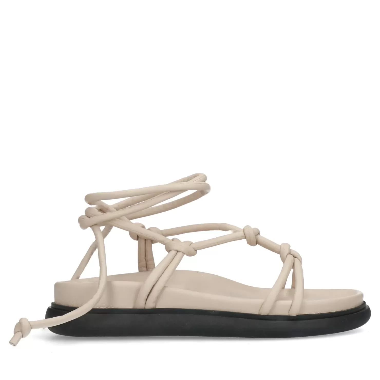 New Flat Lace-Up Sandals - Beige Women Sandals