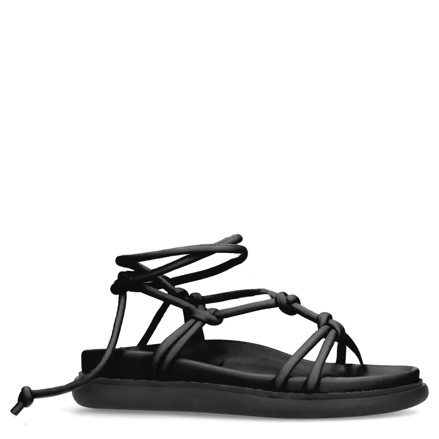 Online Flat Lace-Up Sandals - Black Women Sandals