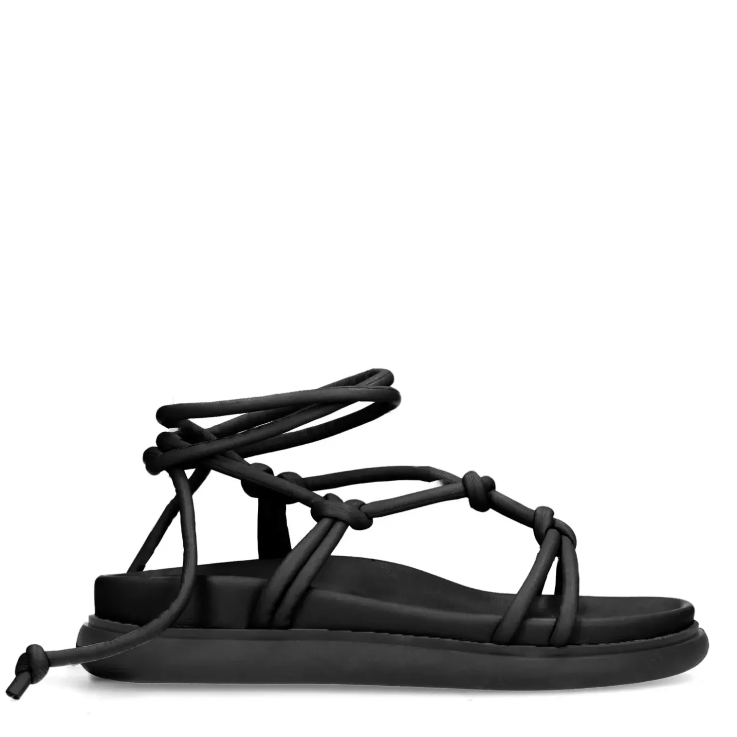 Online Flat Lace-Up Sandals - Black Women Sandals