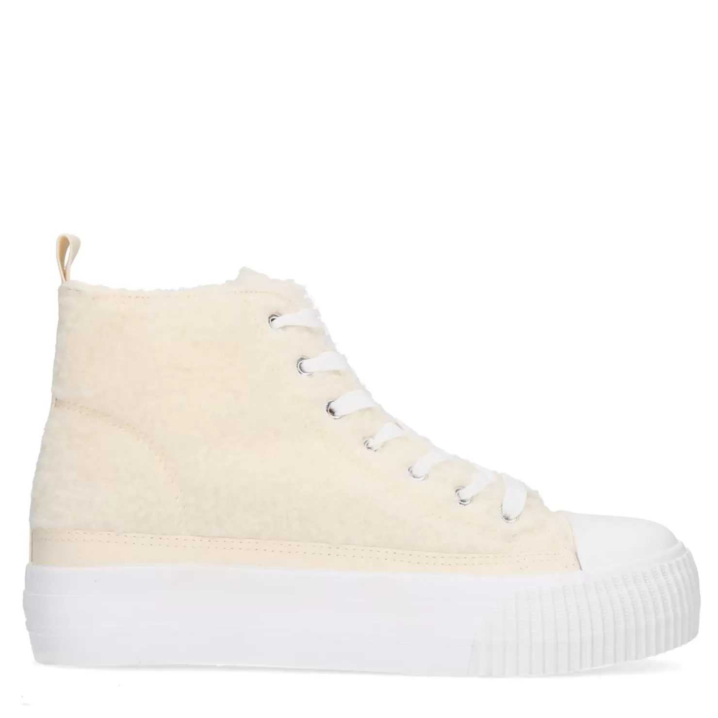 Shop Fluffy High Top Sneakers - Off White Women Sneakers