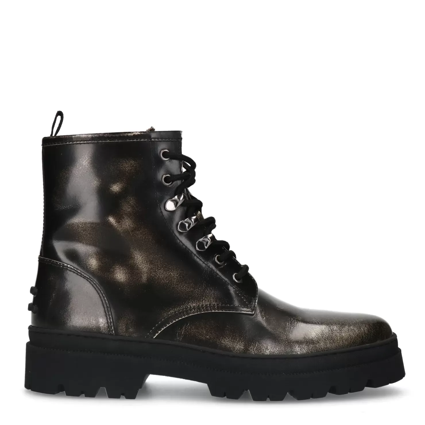 Fashion Frosted Leather Lace-Up Boots - Black Men Boots