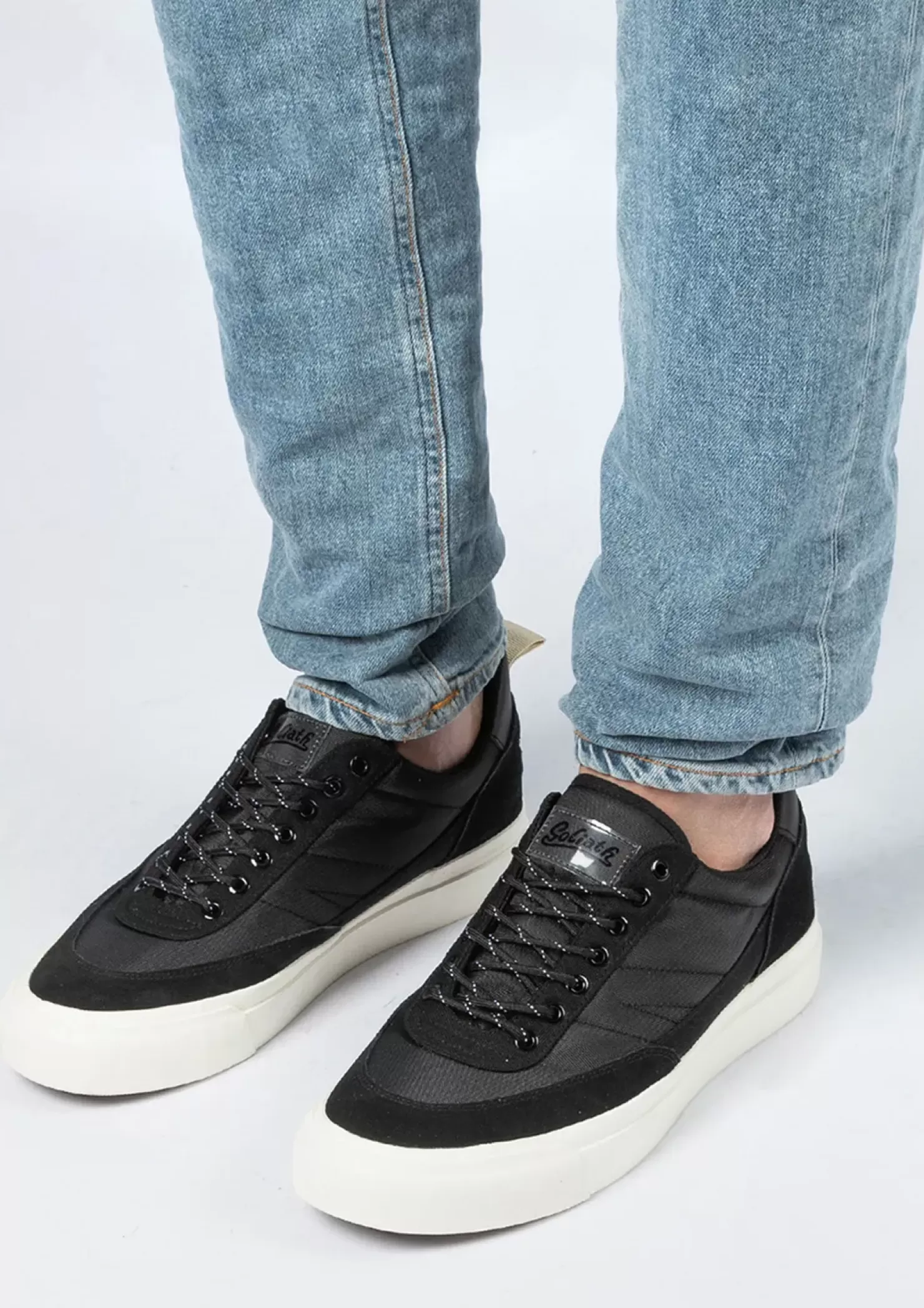 Discount Goliath Sneakers In Nylon And Suede - Black Men Sneakers