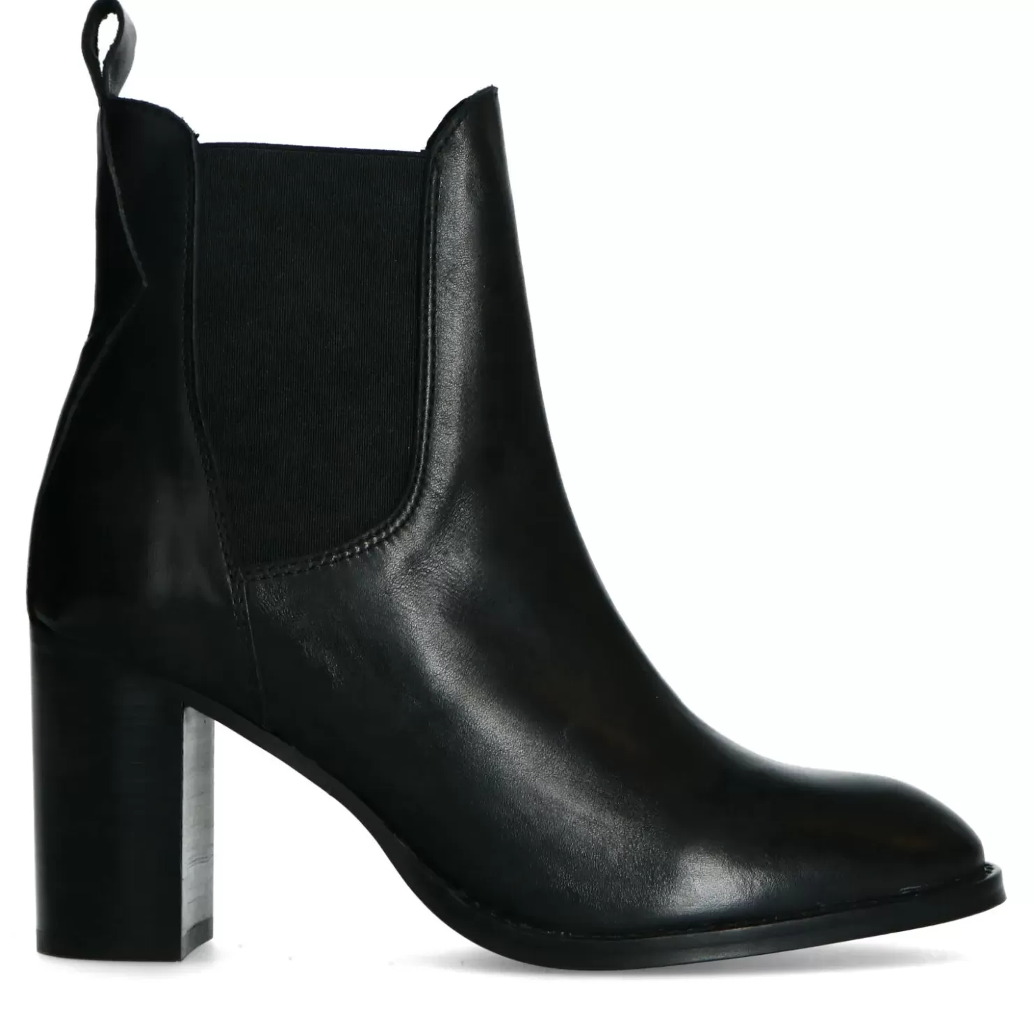 Cheap Heeled Leather Ankle Boots - Black Women Ankle Boots