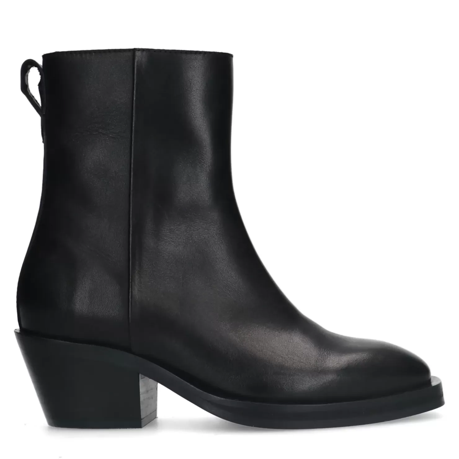 Online Heeled Leather Ankle Boots - Black Women Ankle Boots