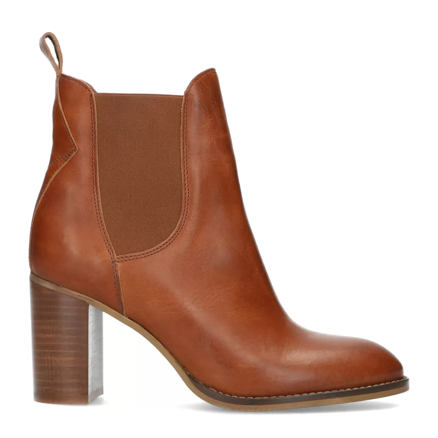 Cheap Heeled Leather Ankle Boots - Brown Women Ankle Boots