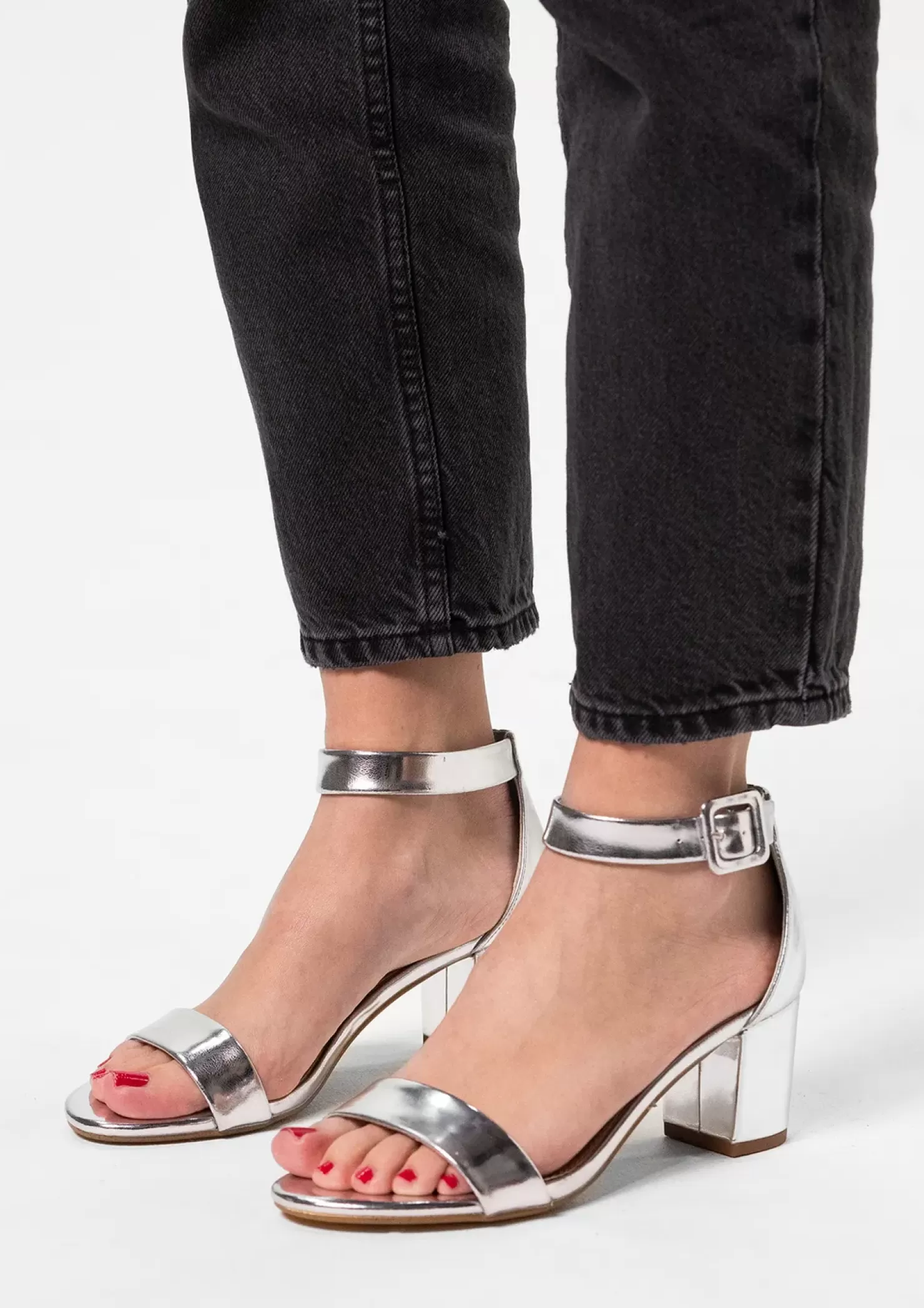 Cheap Heeled Sandals - Silver Women Sandals