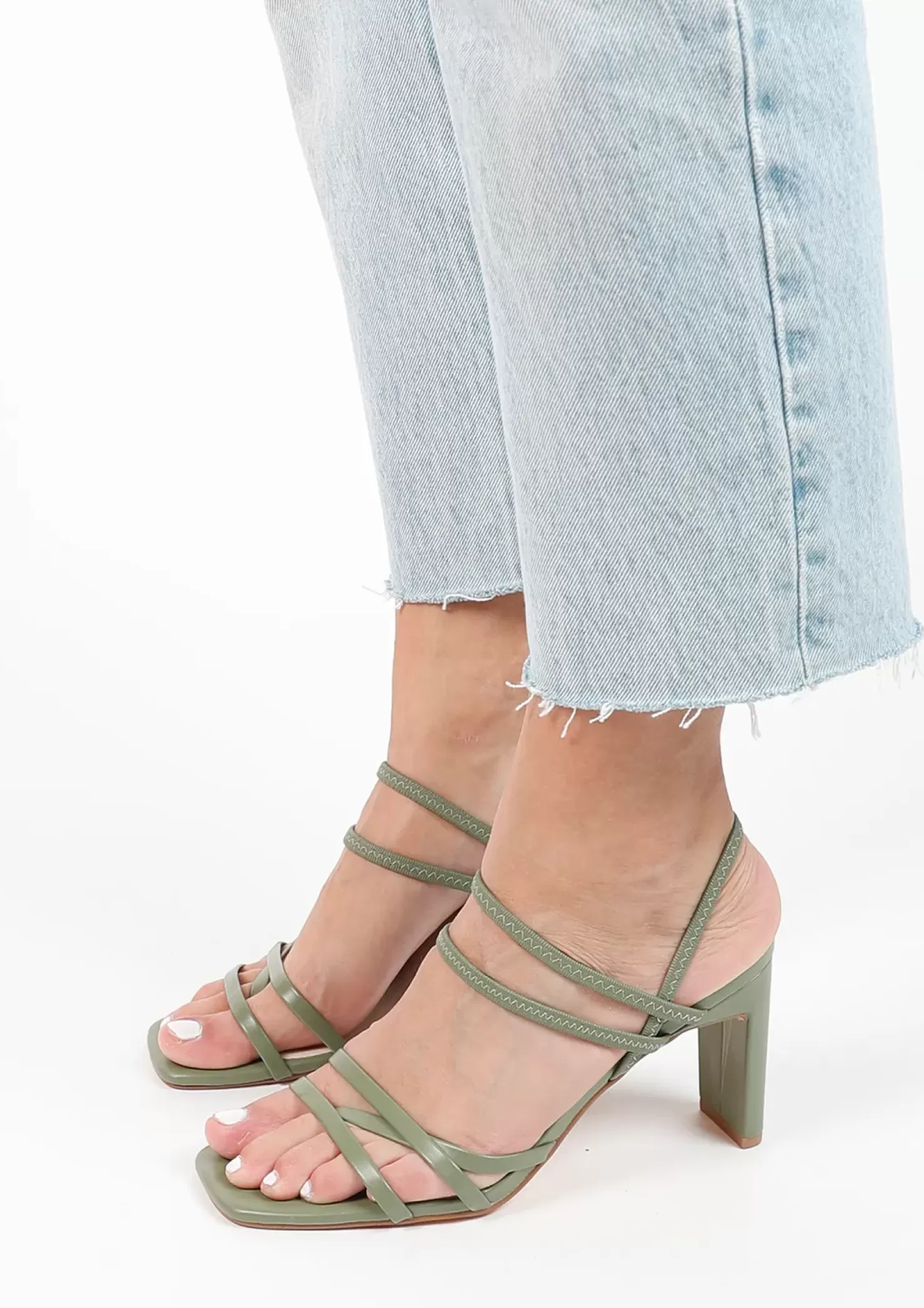 Best Sale Heeled Sandals With Bands - Green Women Sandals