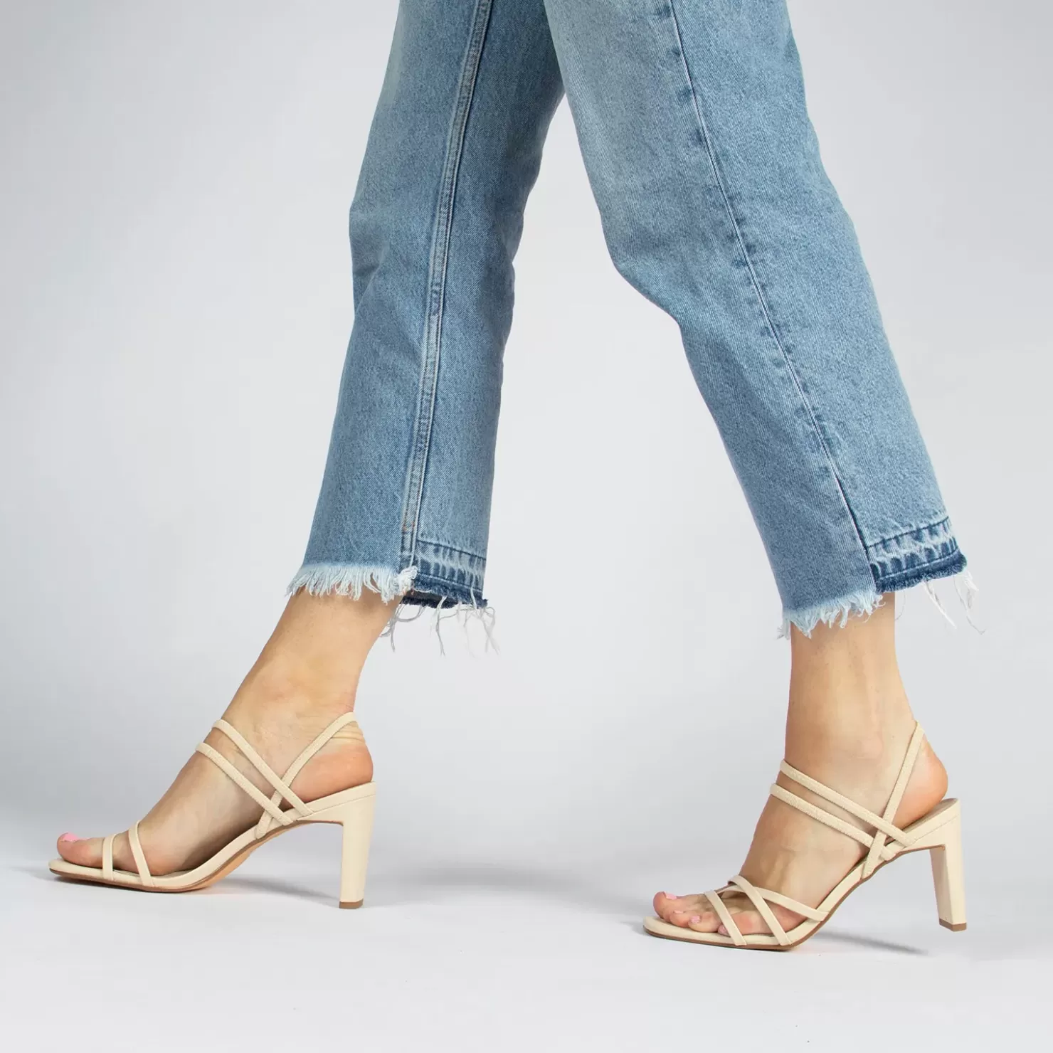 Discount Heeled Sandals With Bands - Off-White Women Sandals