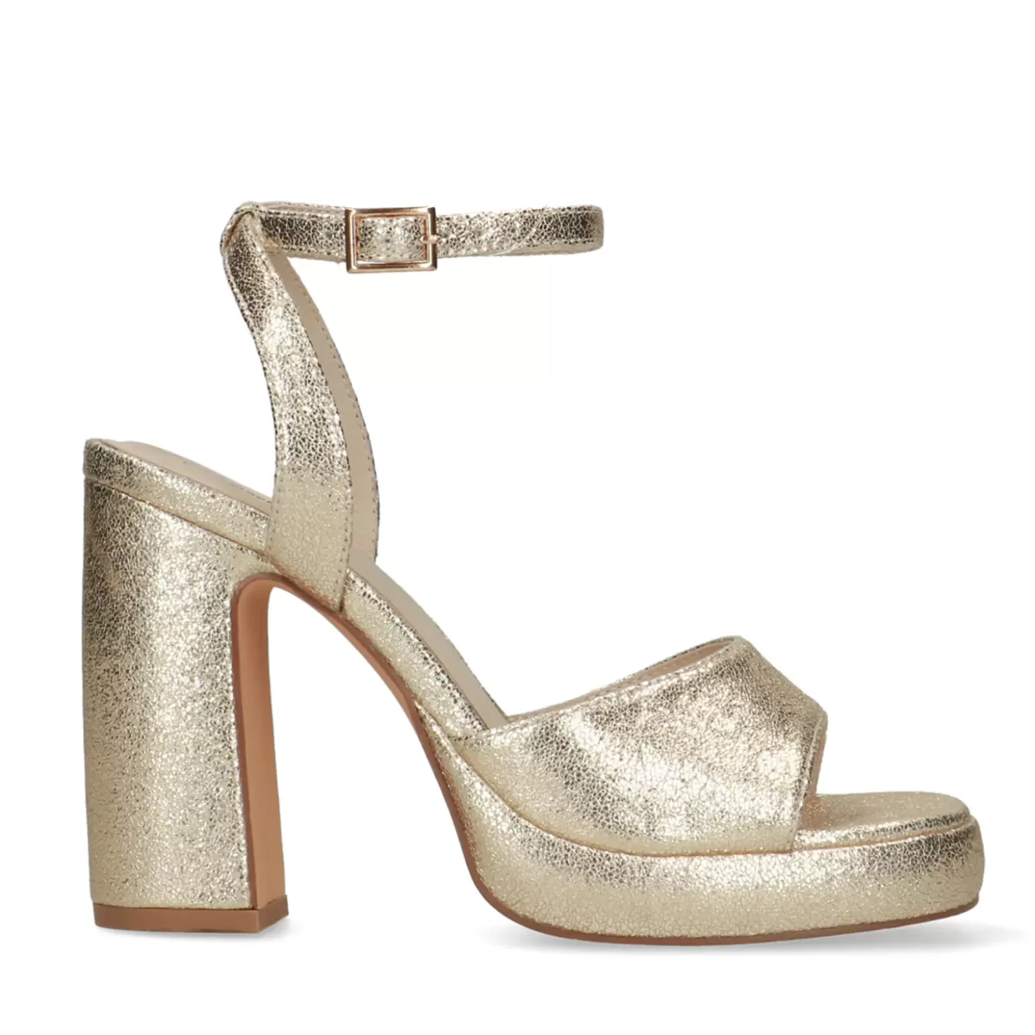 New Heeled Sandals With Platform - Gold Women Sandals