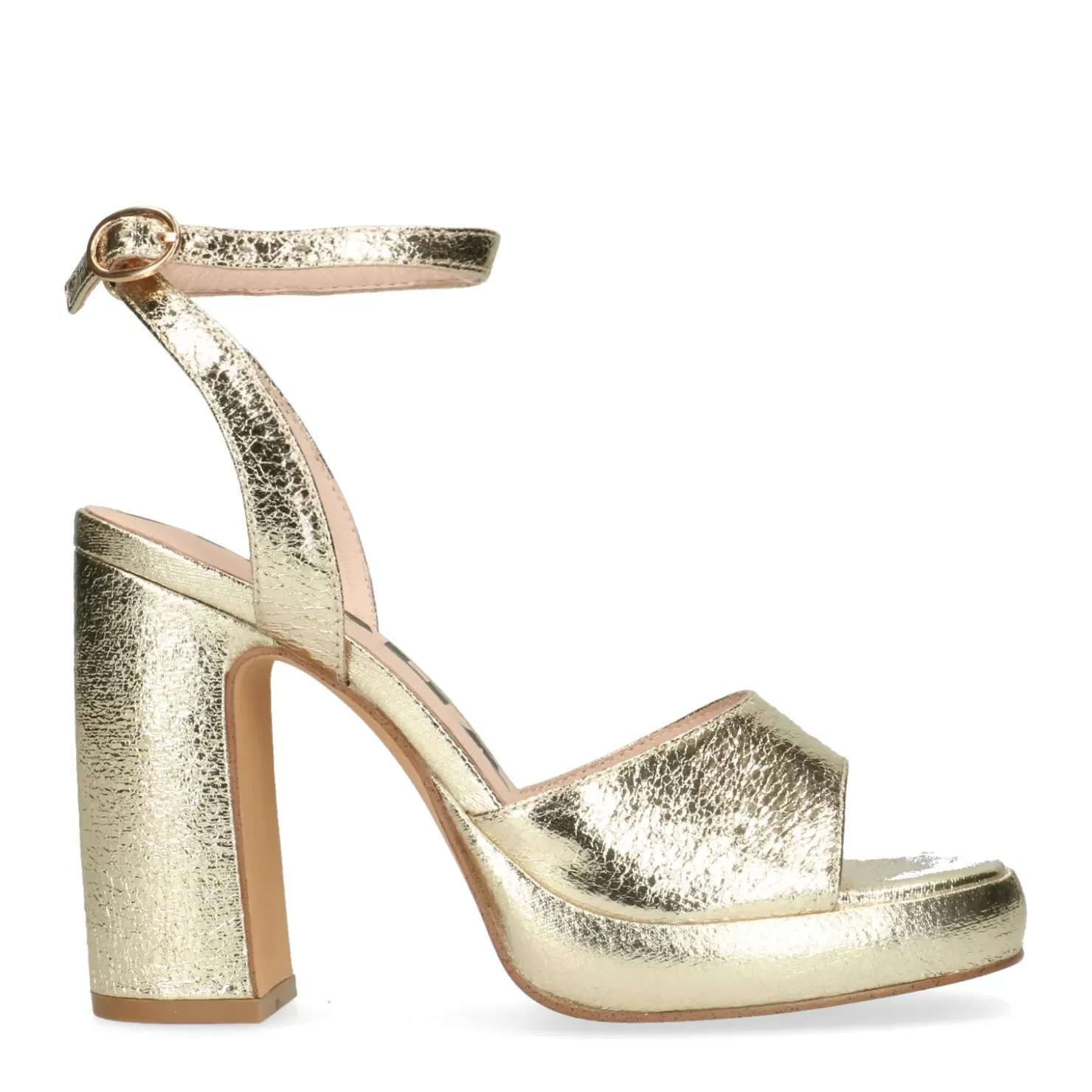 New Heeled Sandals With Platform - Gold Women Sandals