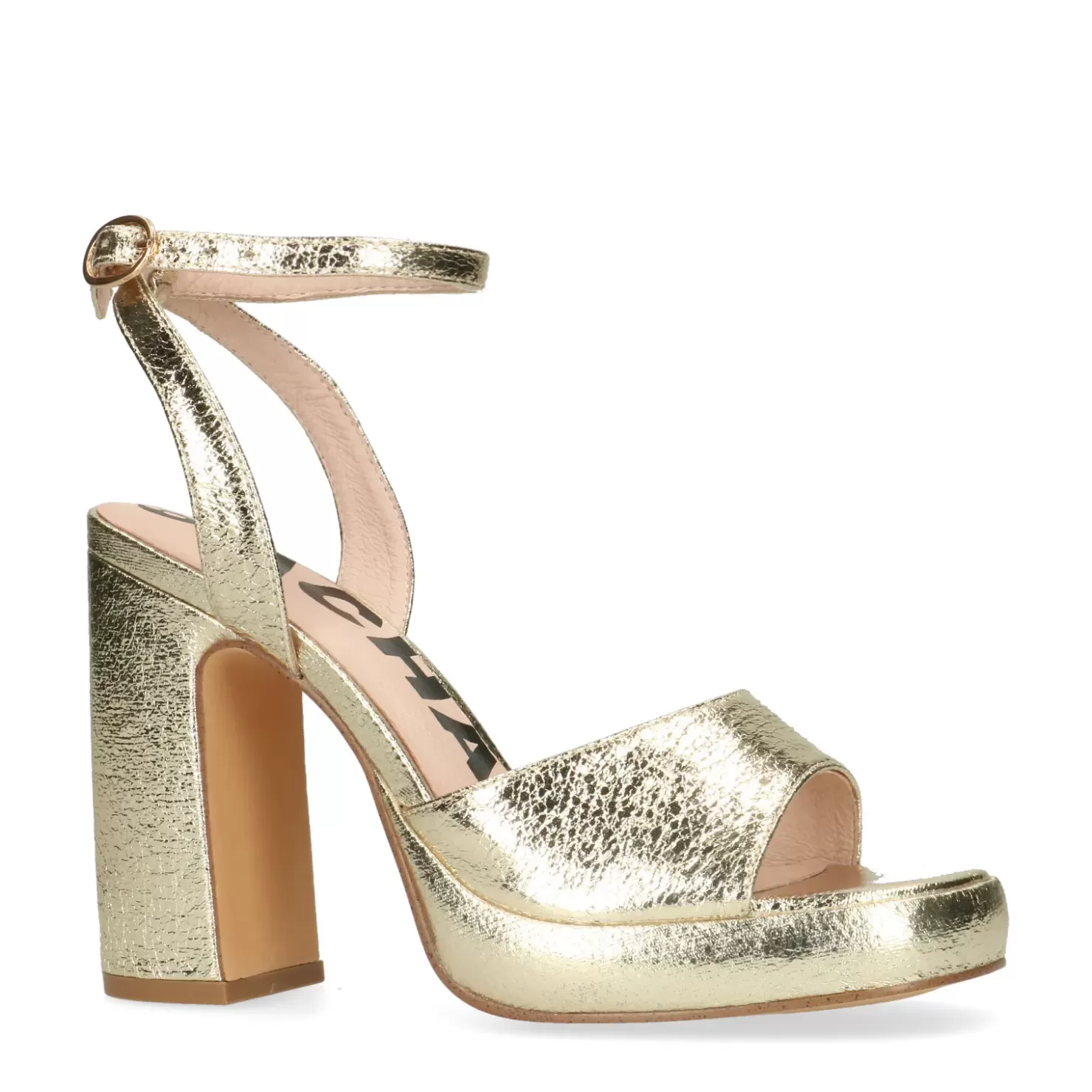 New Heeled Sandals With Platform - Gold Women Sandals