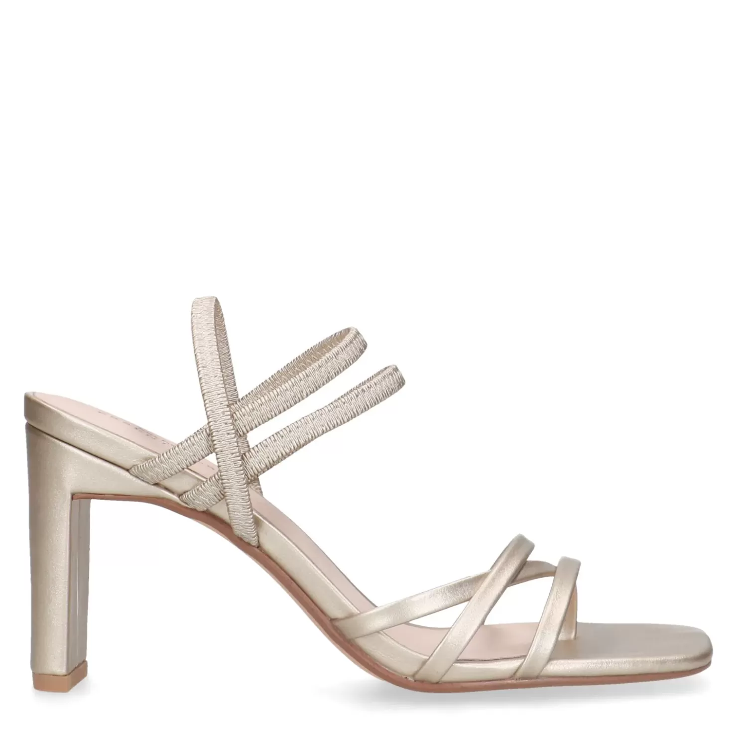 Outlet Heeled Sandals With Straps - Gold Women Sandals