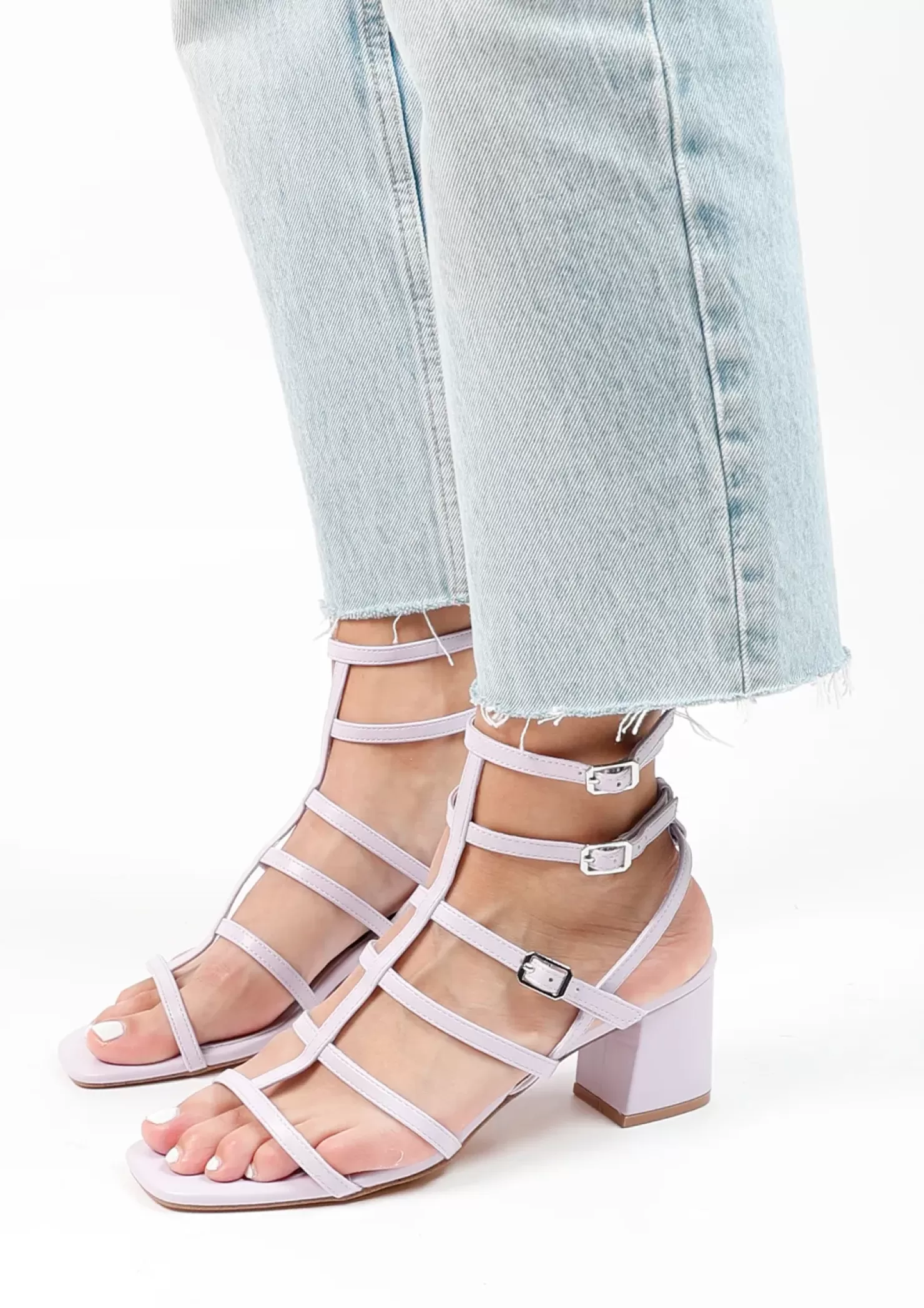 Best Heeled Sandals With Straps - Lilac Women Sandals