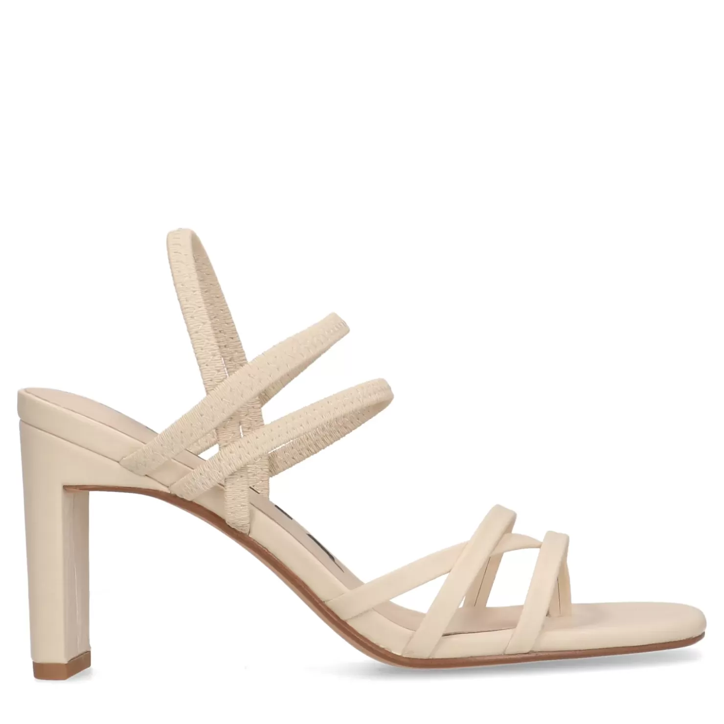 Clearance Heeled Sandals With Straps - Off-White Women Sandals