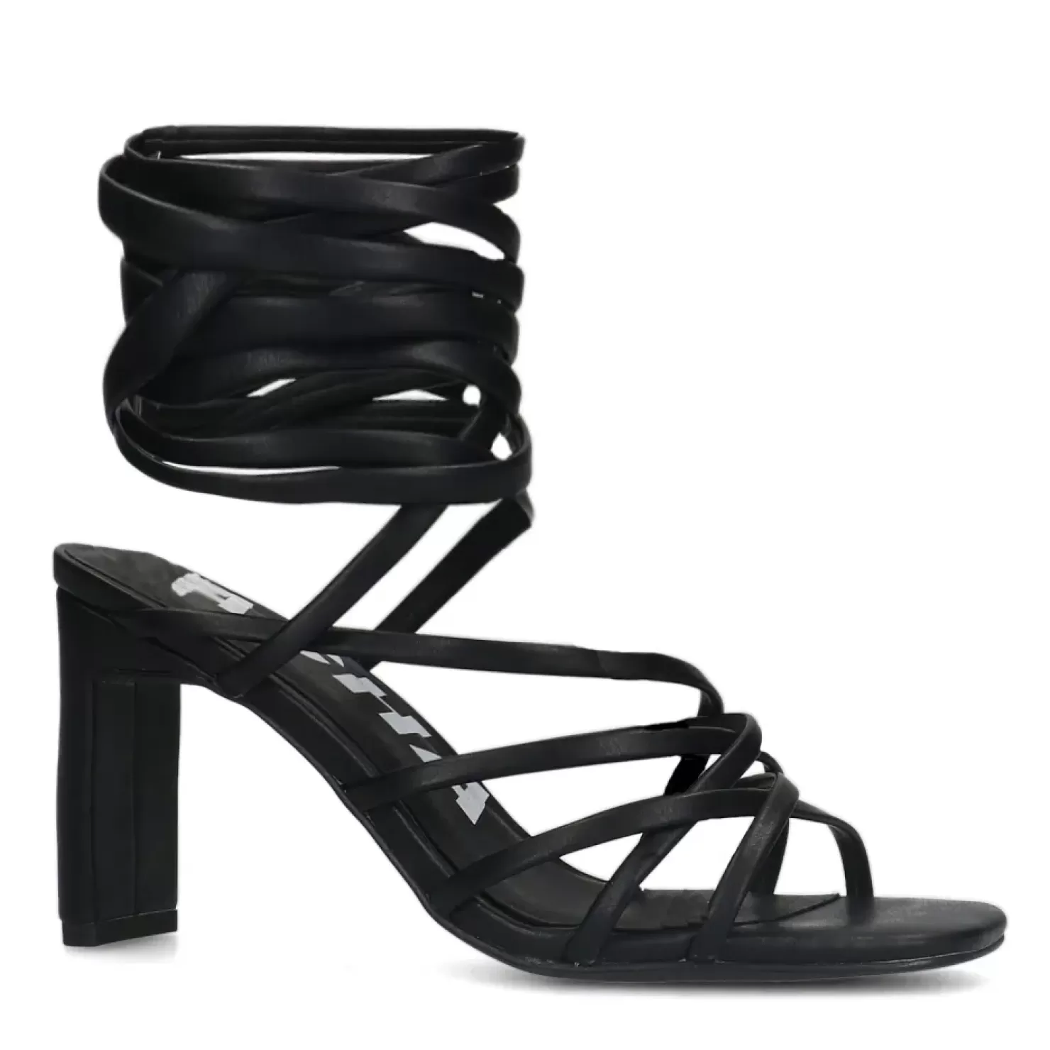 Hot Heeled Sandals With Tie Laces - Black Women Sandals