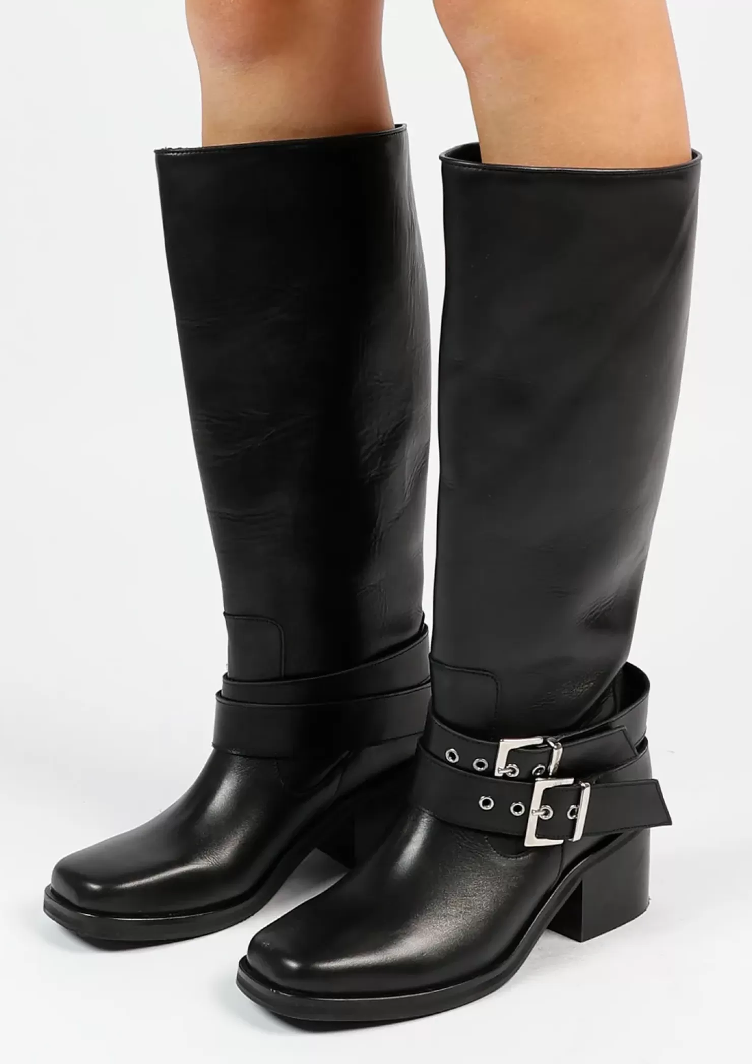 Best Sale High Boots With Buckles - Black Women Ankle Boots