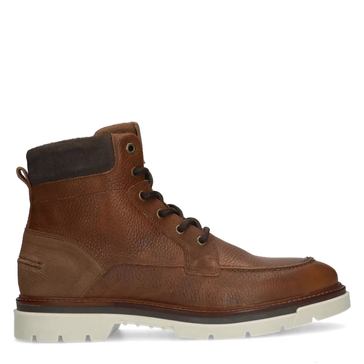 Store High Lace-Up Leather Boots - Brown Men Boots