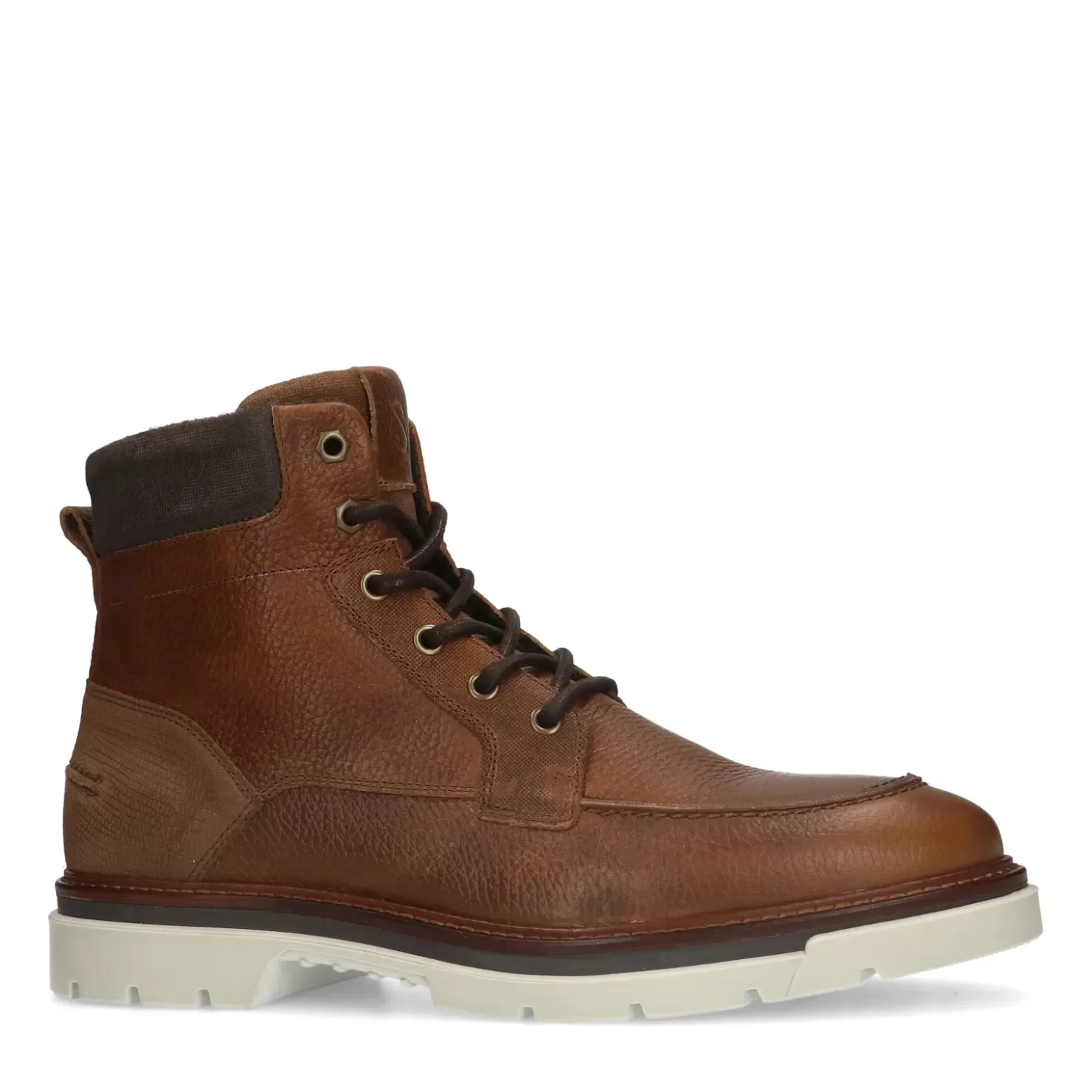 Store High Lace-Up Leather Boots - Brown Men Boots