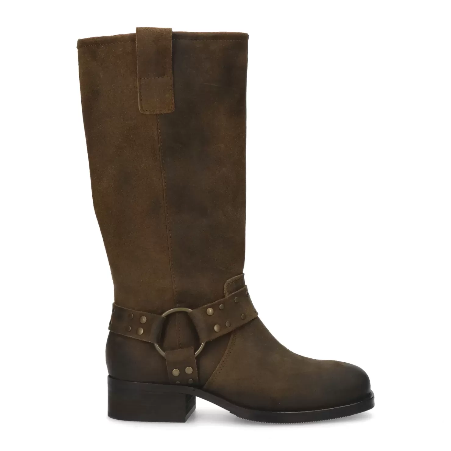 Best High Leather Biker Boots - Dark Brown Women Ankle Boots