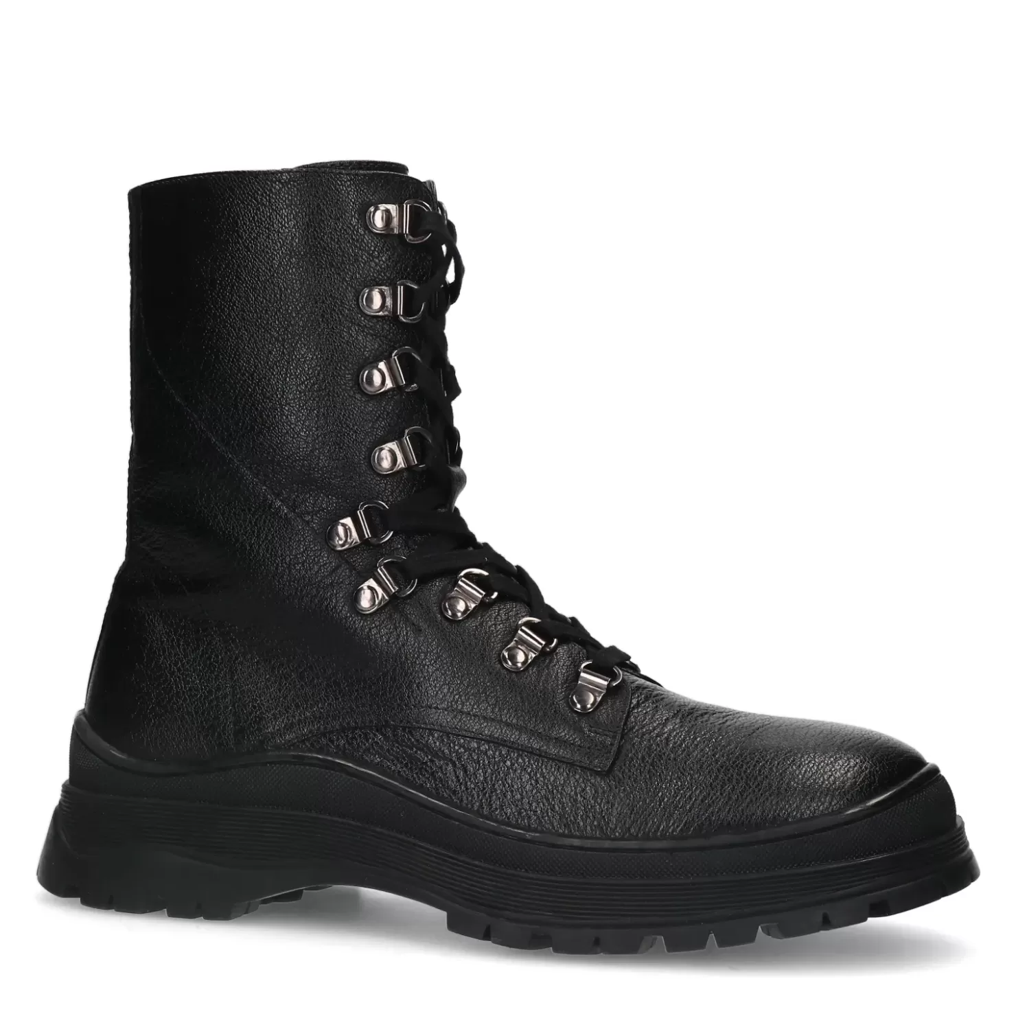 Clearance High Leather Lace-Up Ankle Boots - Black Men Boots