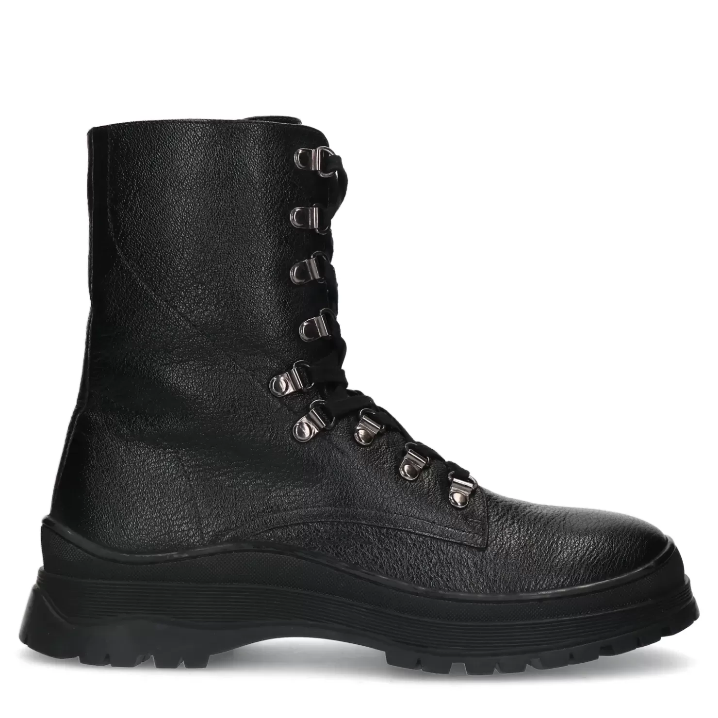 Clearance High Leather Lace-Up Ankle Boots - Black Men Boots