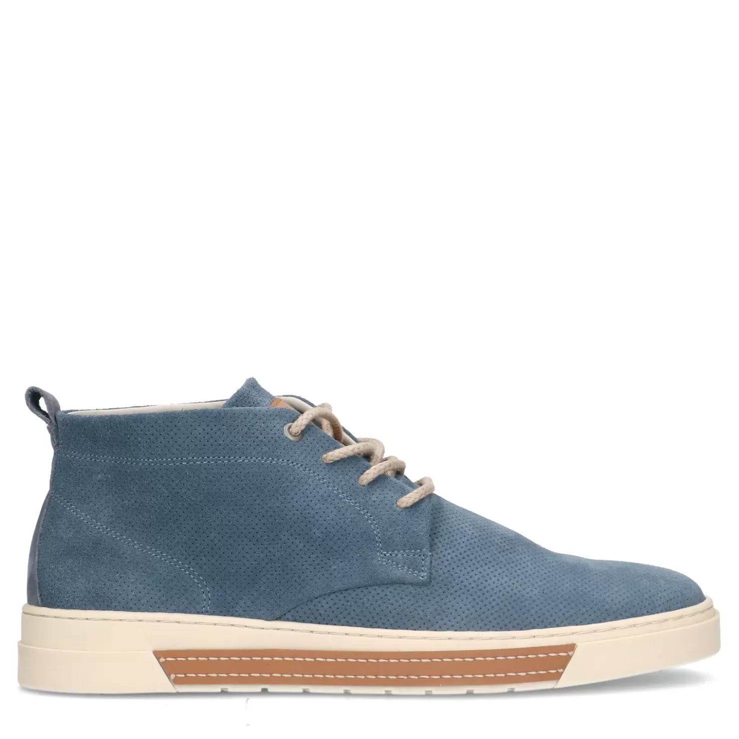 Sale High Top Leather Sneakers - Blue Men Sneakers