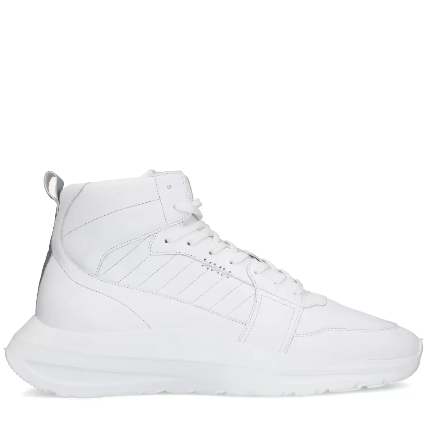 Flash Sale High Top Leather Sneakers - White Men Sneakers