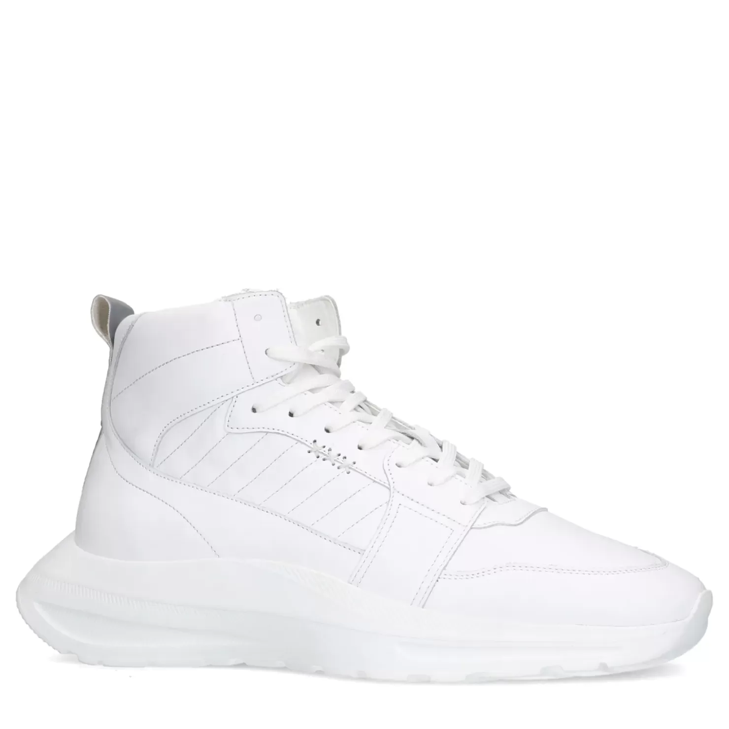 Flash Sale High Top Leather Sneakers - White Men Sneakers