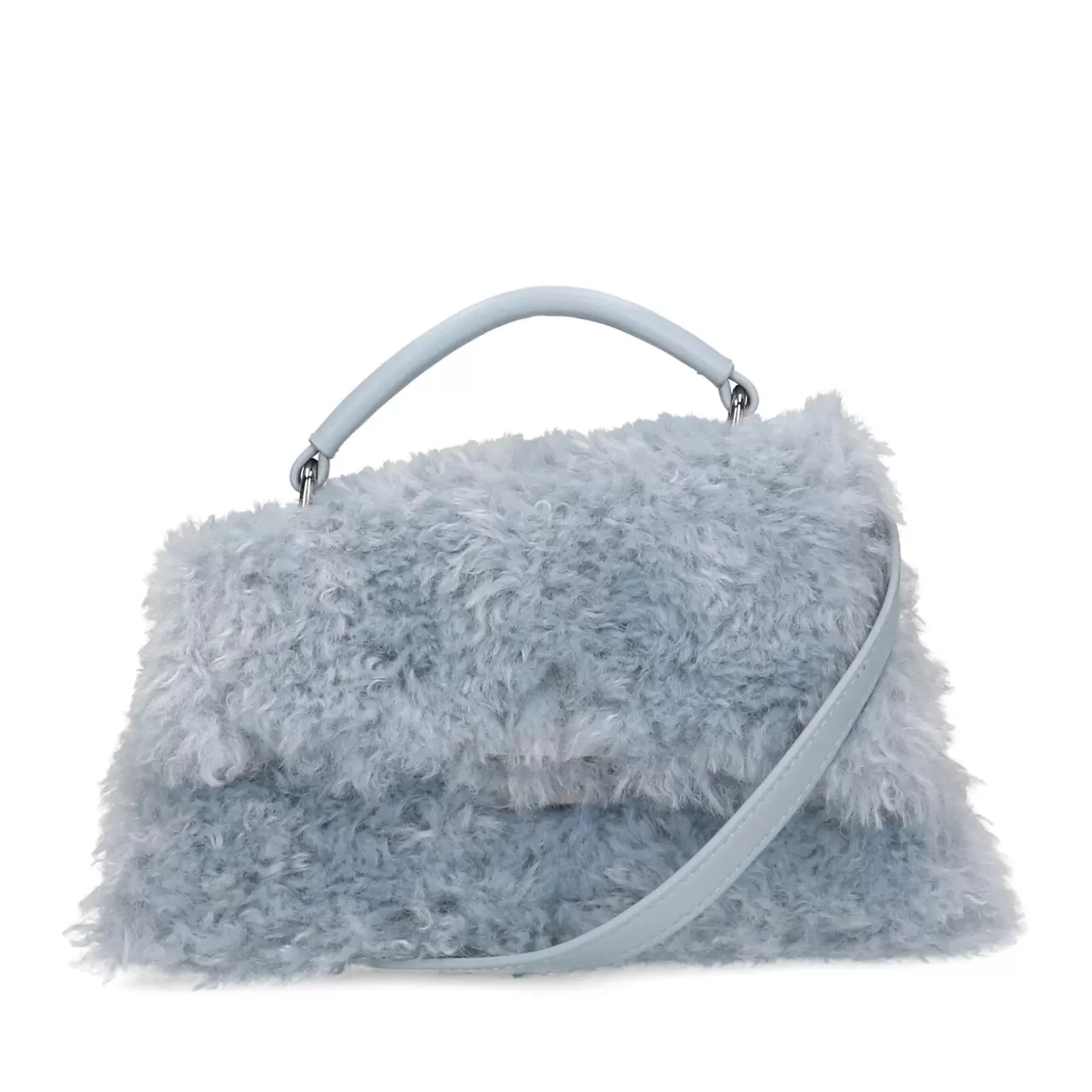 Discount Imitation Wool Shoulder Bag - Light Blue Women Crossbody Bags