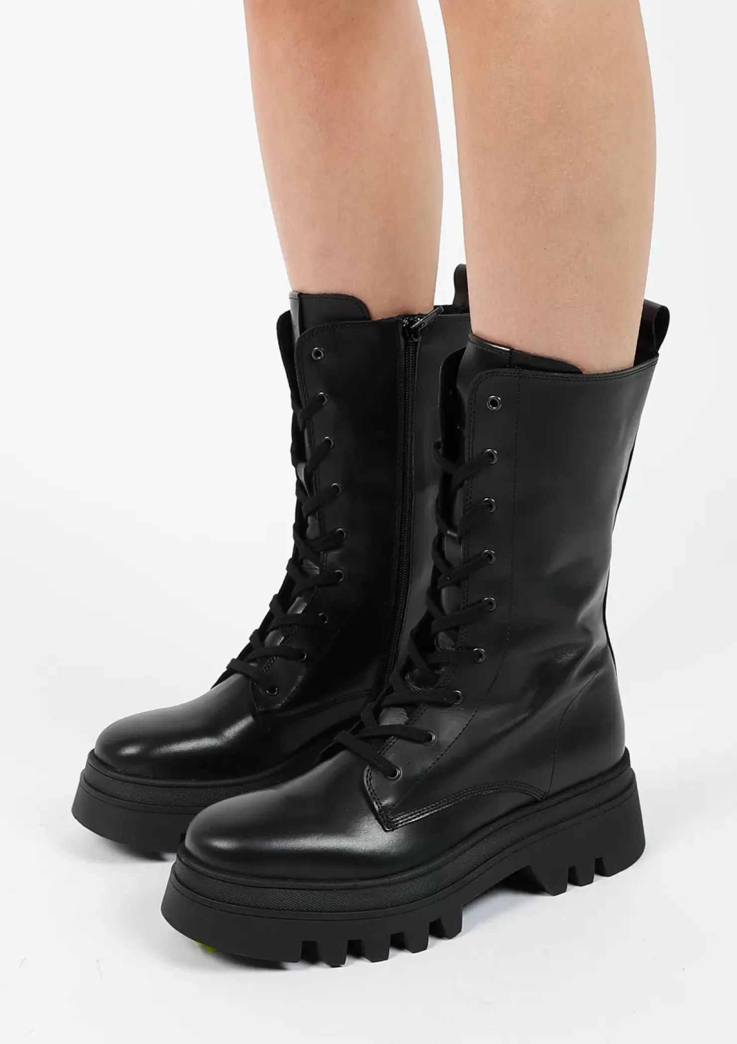 Store Lace-Up Leather Ankle Boots - Black Women Ankle Boots